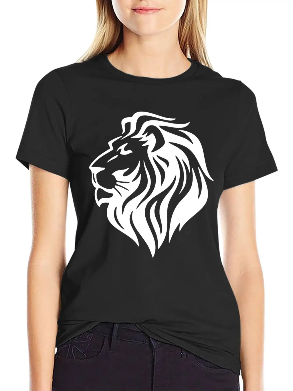 White Lion Head Timeless Short Sleeve Tee – Comfy And Minimalist Design