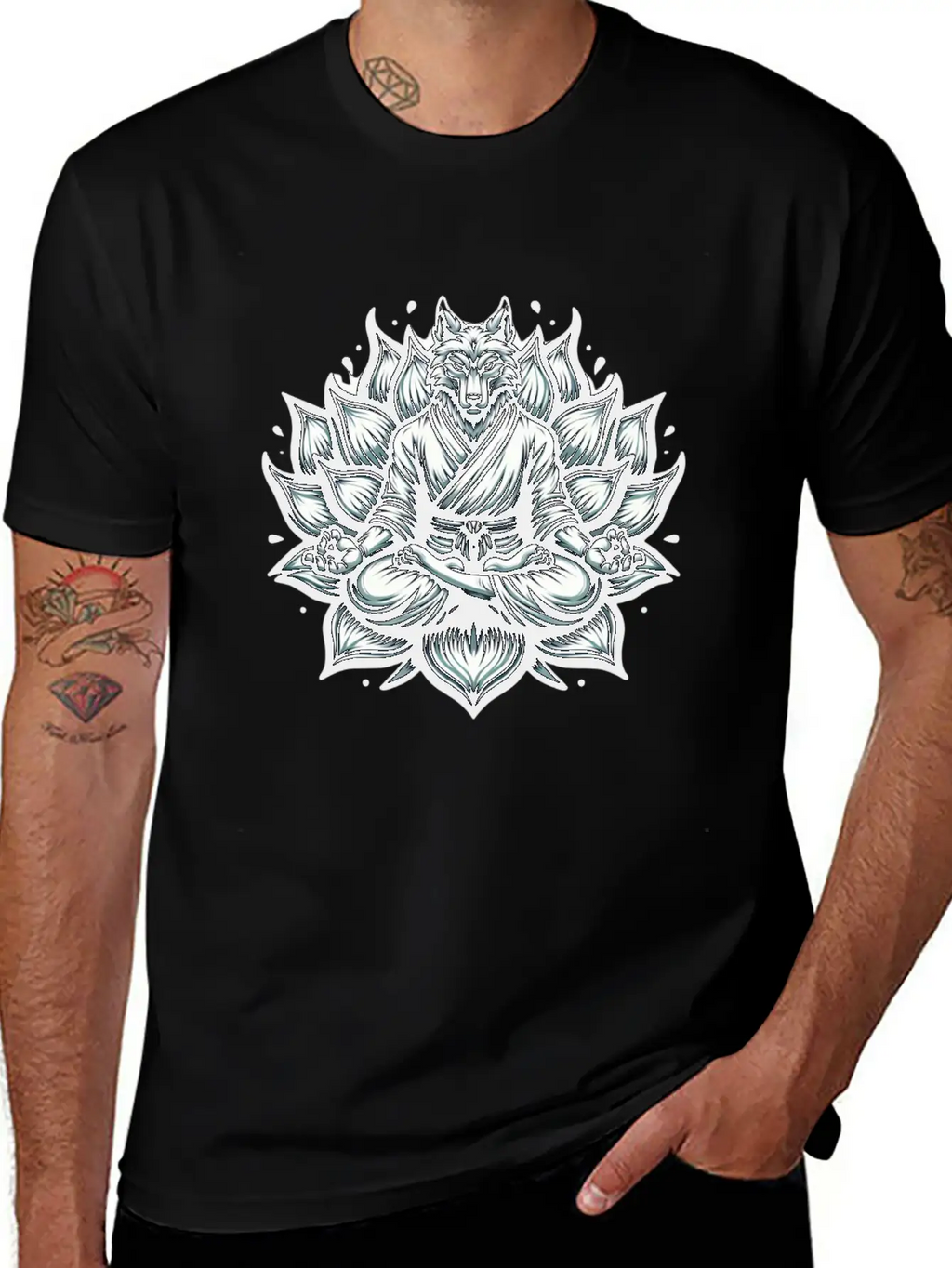 White Lotus Wolf Classic Cotton Tee – Unisex Comfort For Any Season