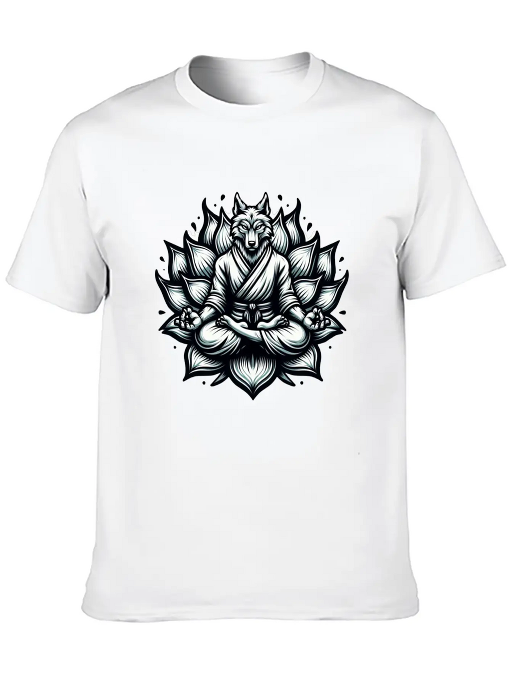 White Lotus Wolf Classic Cotton Tee – Unisex Comfort For Any Season