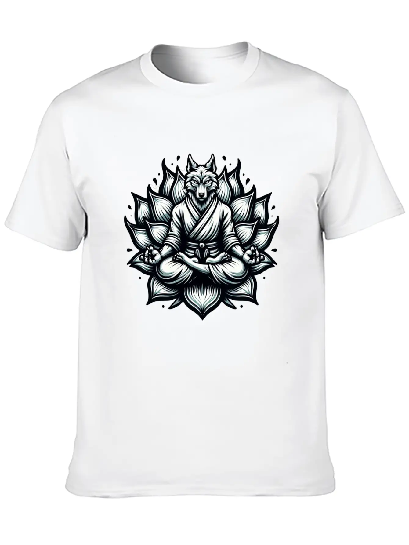 White Lotus Wolf Classic Cotton Tee – Unisex Comfort For Any Season