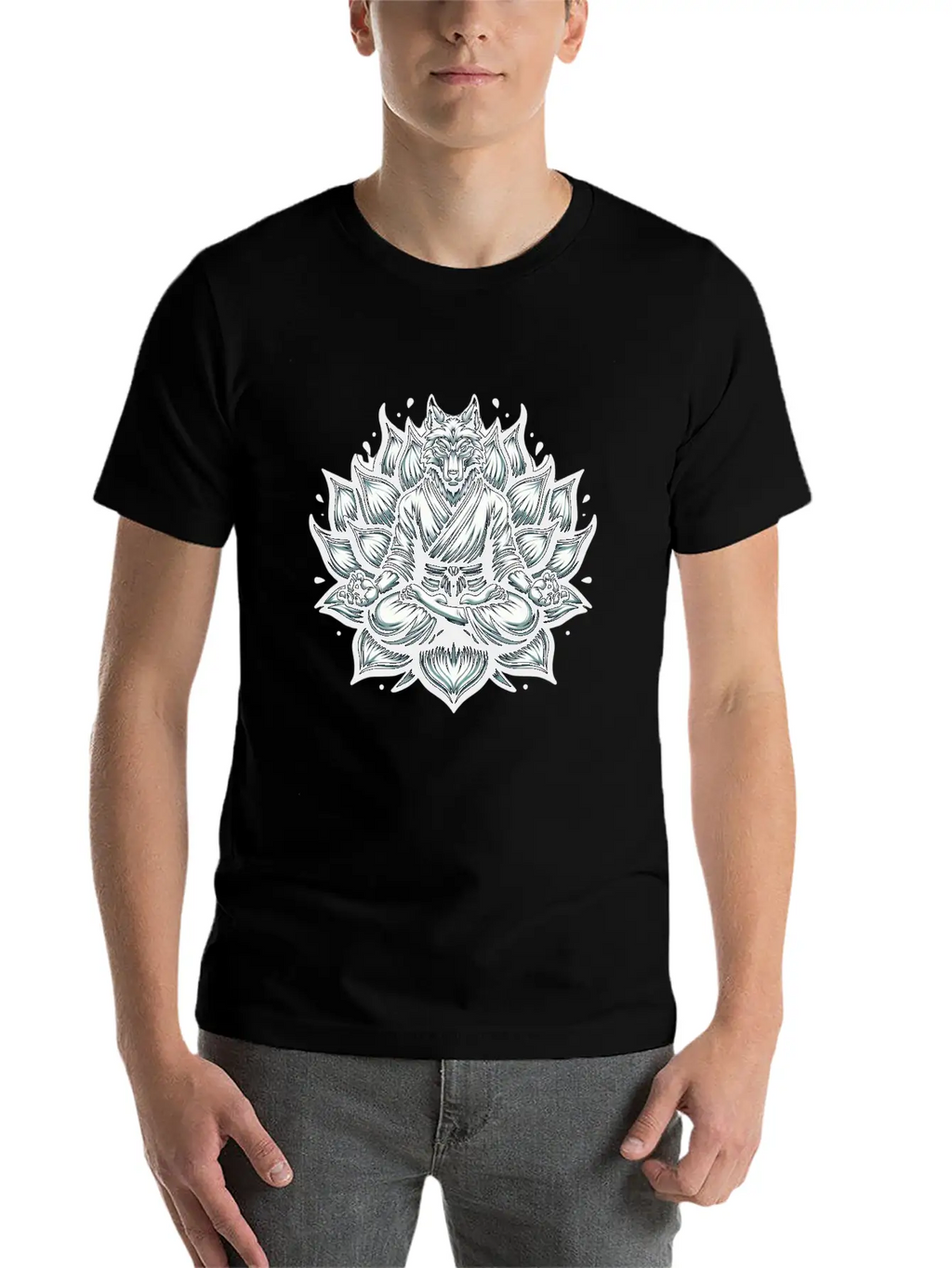 White Lotus Wolf Classic Cotton Tee – Unisex Comfort For Any Season