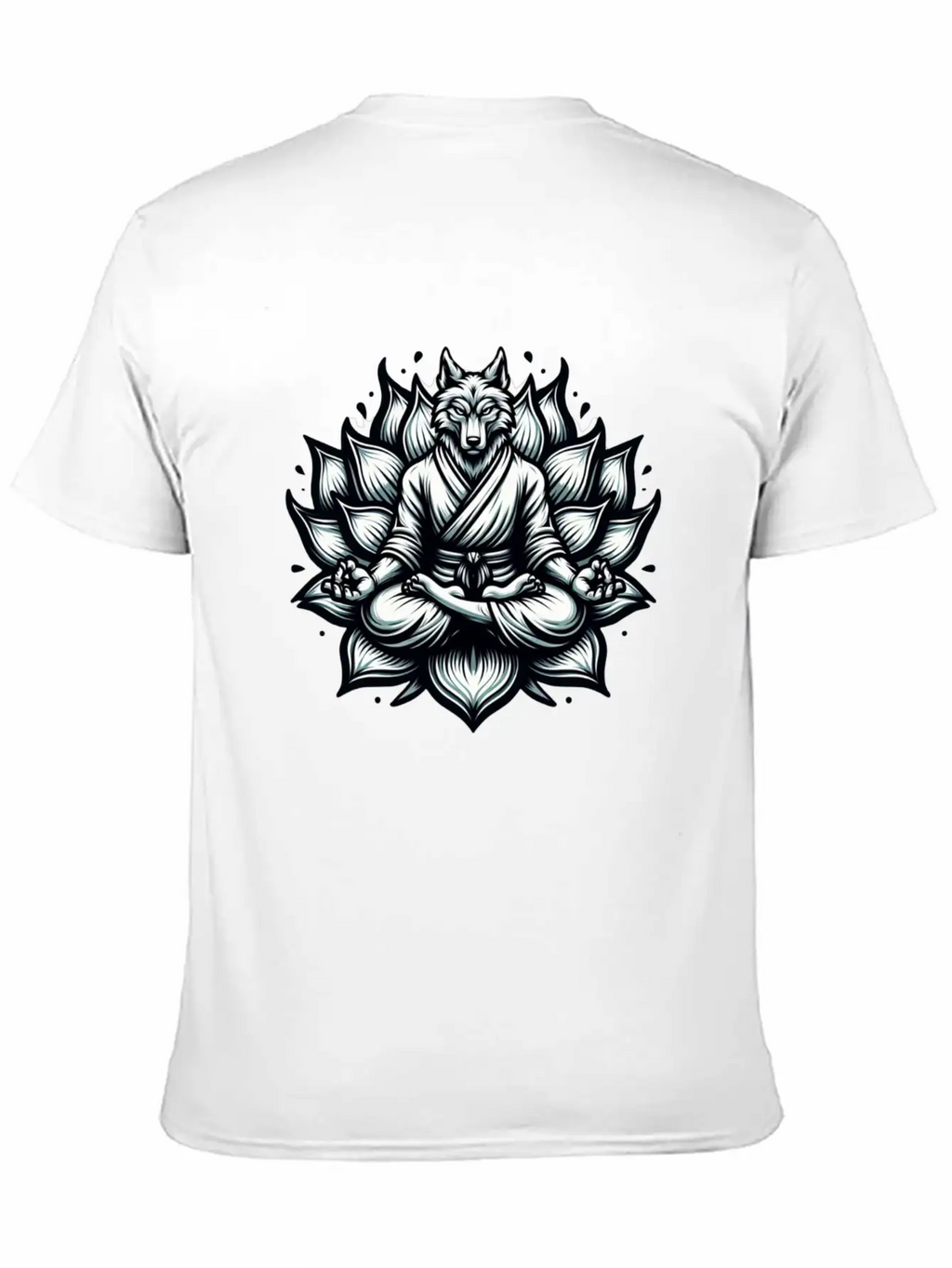 White Lotus Wolf Classic Cotton Tee – Unisex Comfort For Any Season