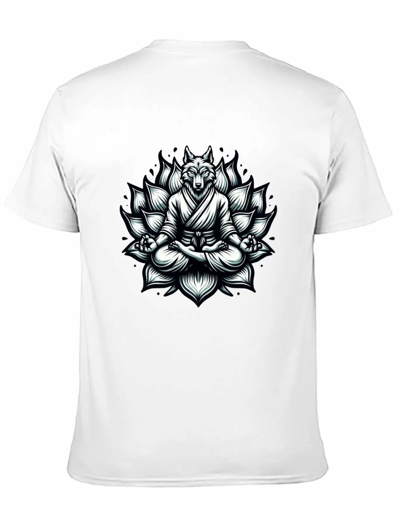 White Lotus Wolf Classic Cotton Tee – Unisex Comfort For Any Season