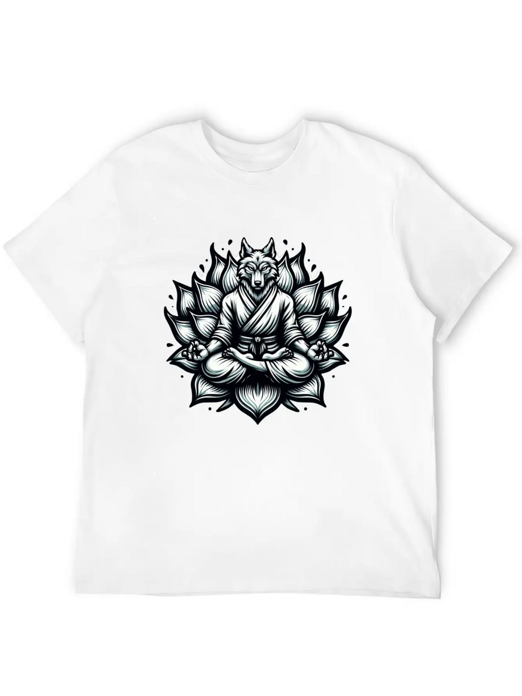 White Lotus Wolf Classic Cotton Tee – Unisex Comfort For Any Season