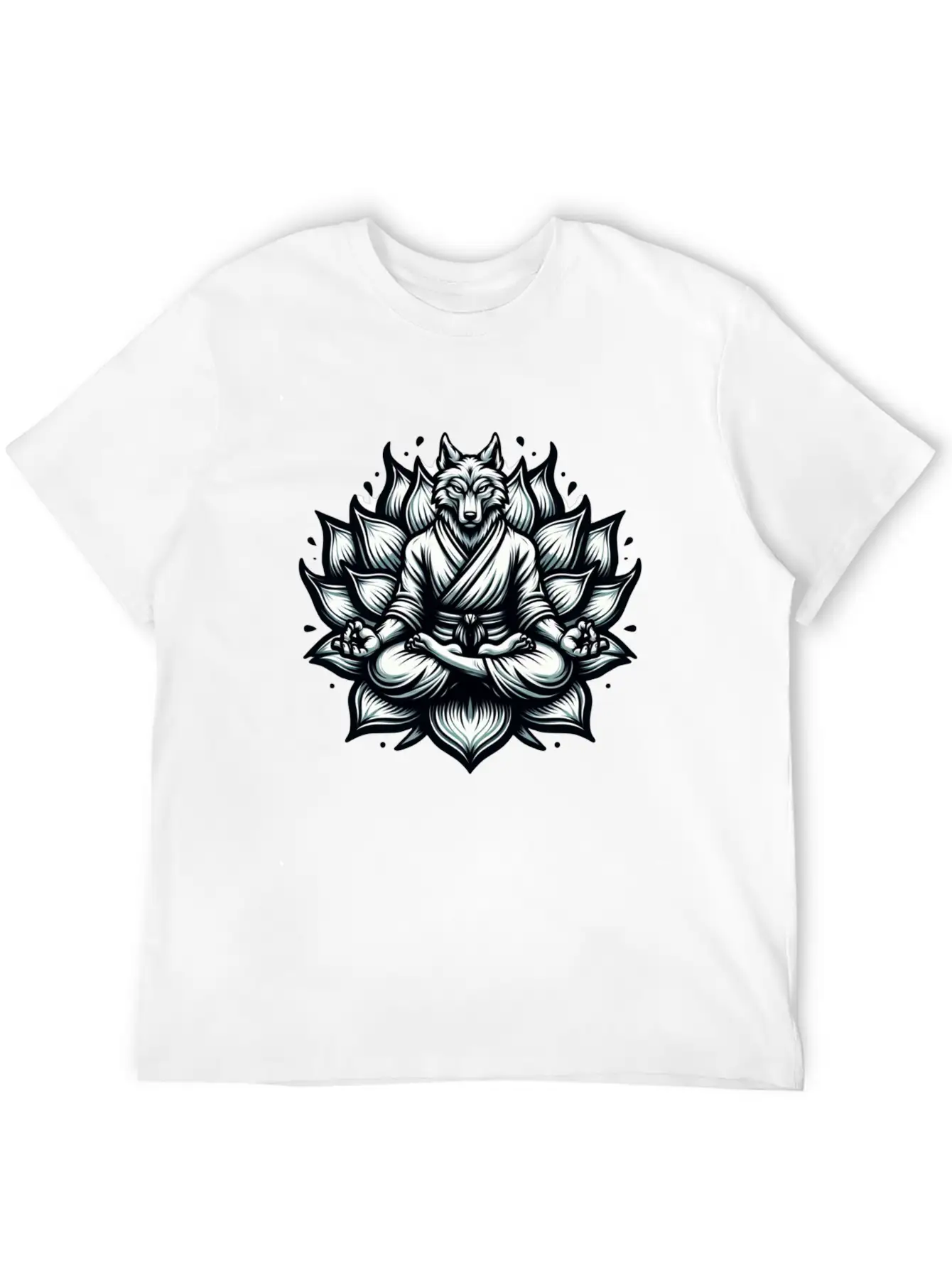 White Lotus Wolf Classic Cotton Tee – Unisex Comfort For Any Season