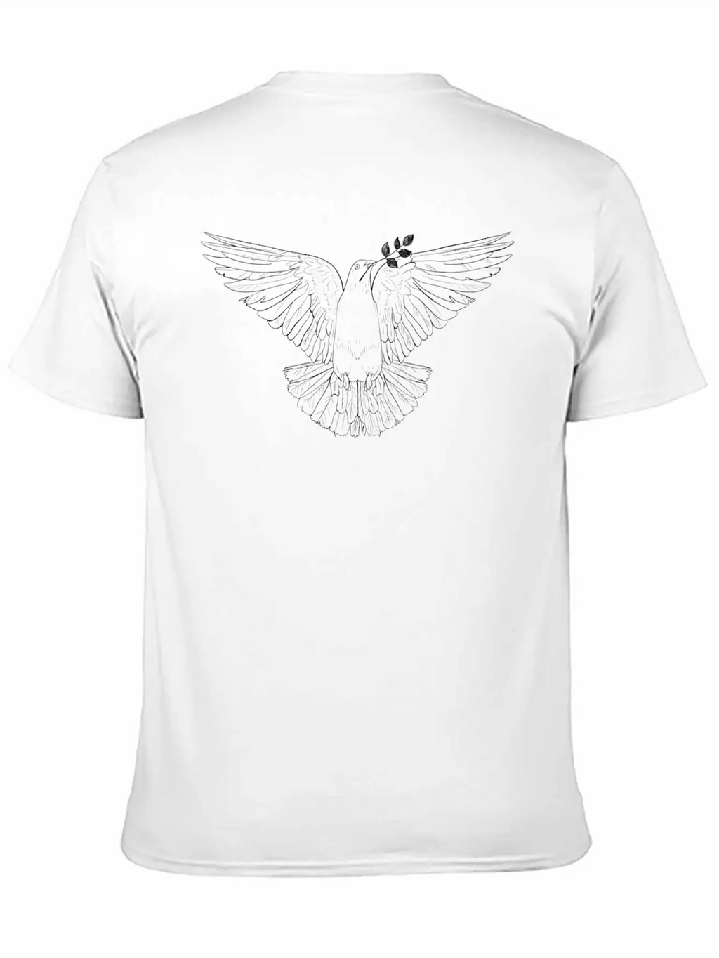 White Peace Dove Breathable Soft Cotton T-Shirt – Timeless Casual Look