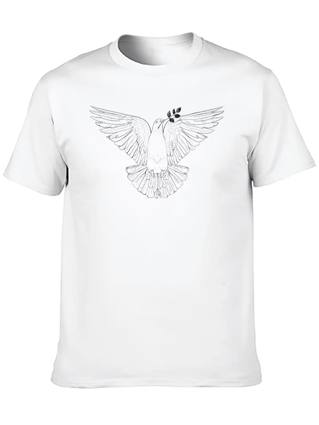 White Peace Dove Breathable Soft Cotton T-Shirt – Timeless Casual Look