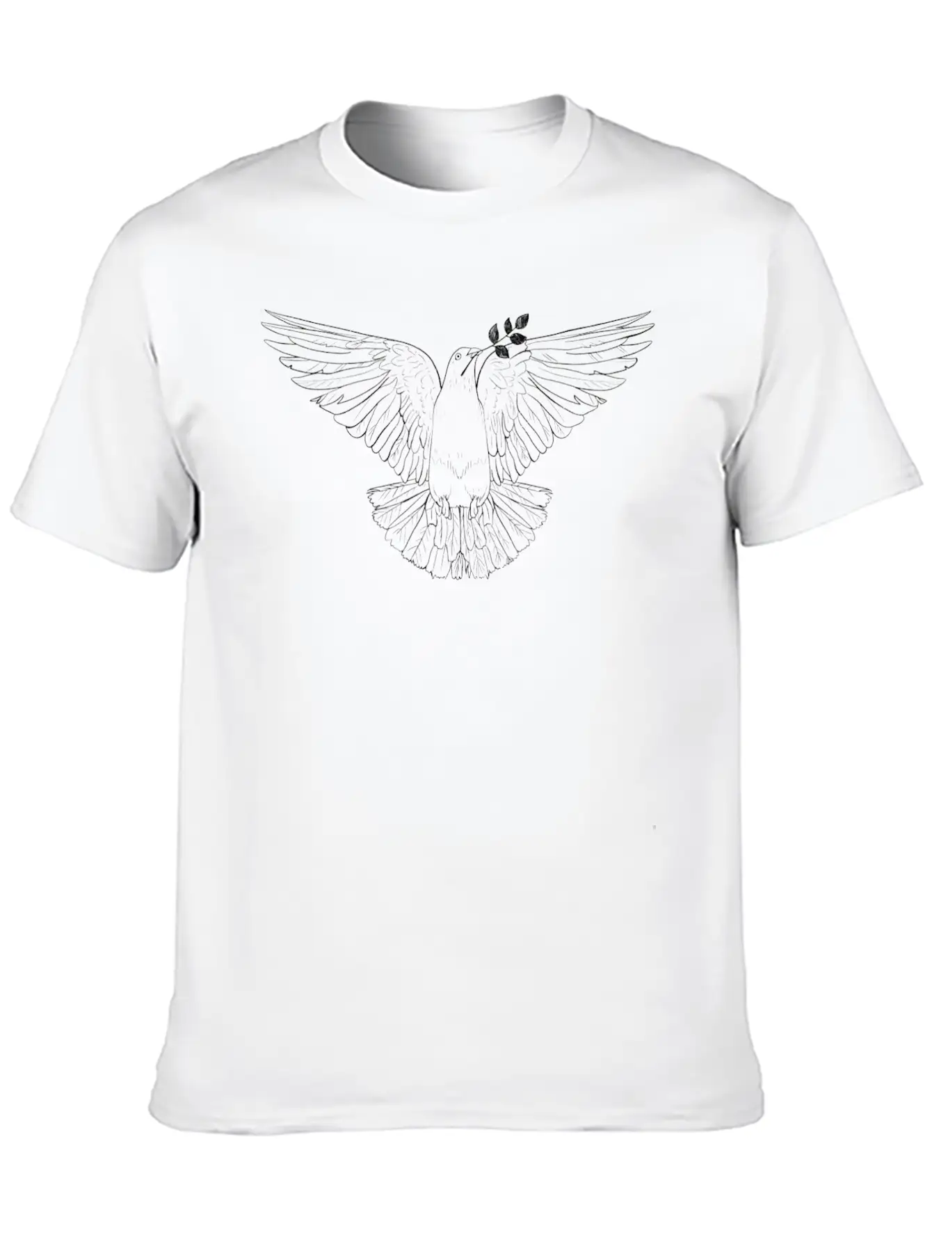 White Peace Dove Breathable Soft Cotton T-Shirt – Timeless Casual Look