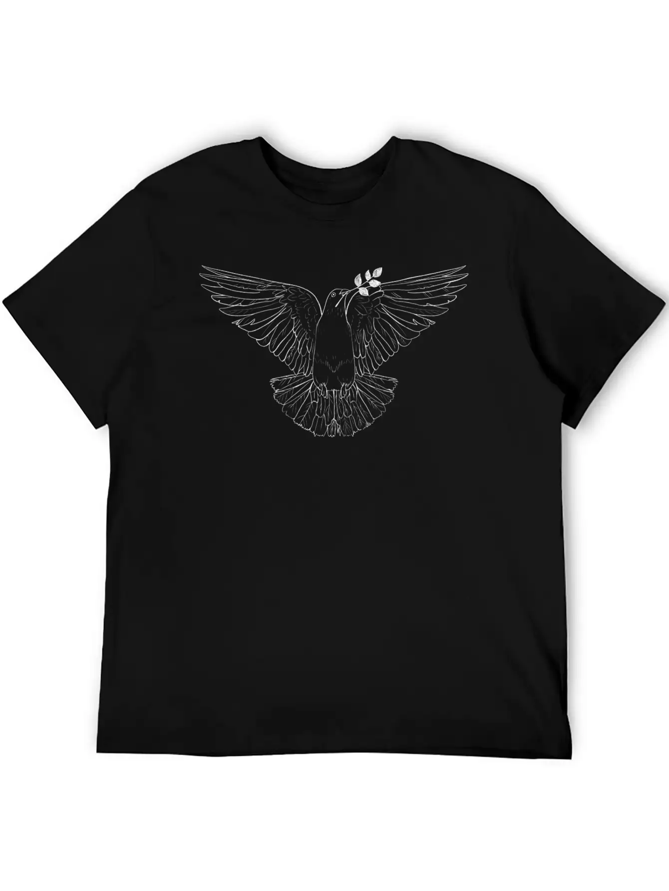 White Peace Dove Breathable Soft Cotton T-Shirt – Timeless Casual Look