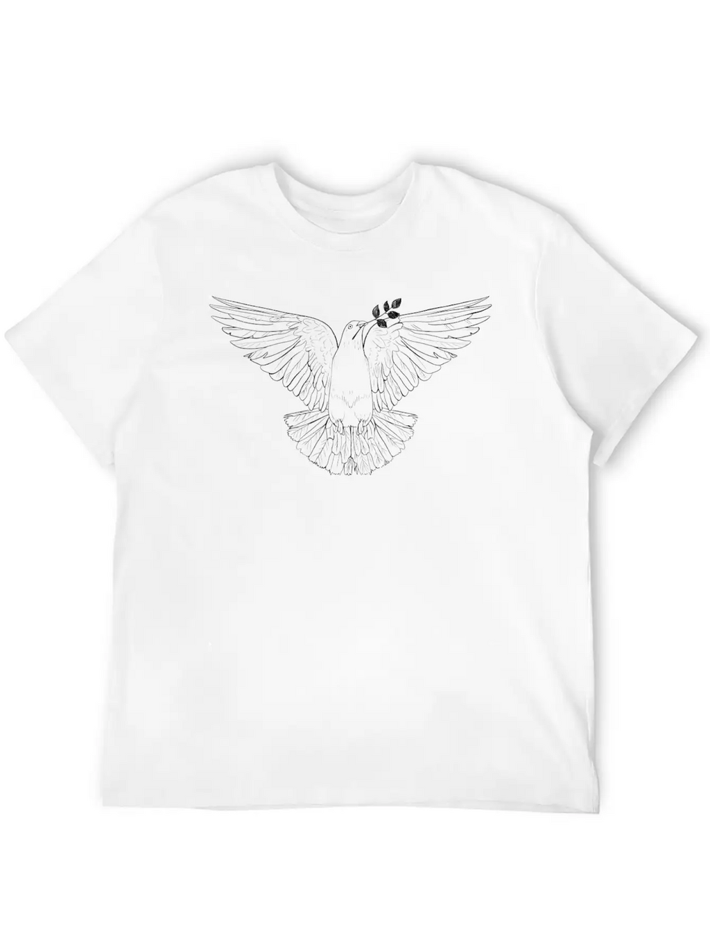 White Peace Dove Breathable Soft Cotton T-Shirt – Timeless Casual Look