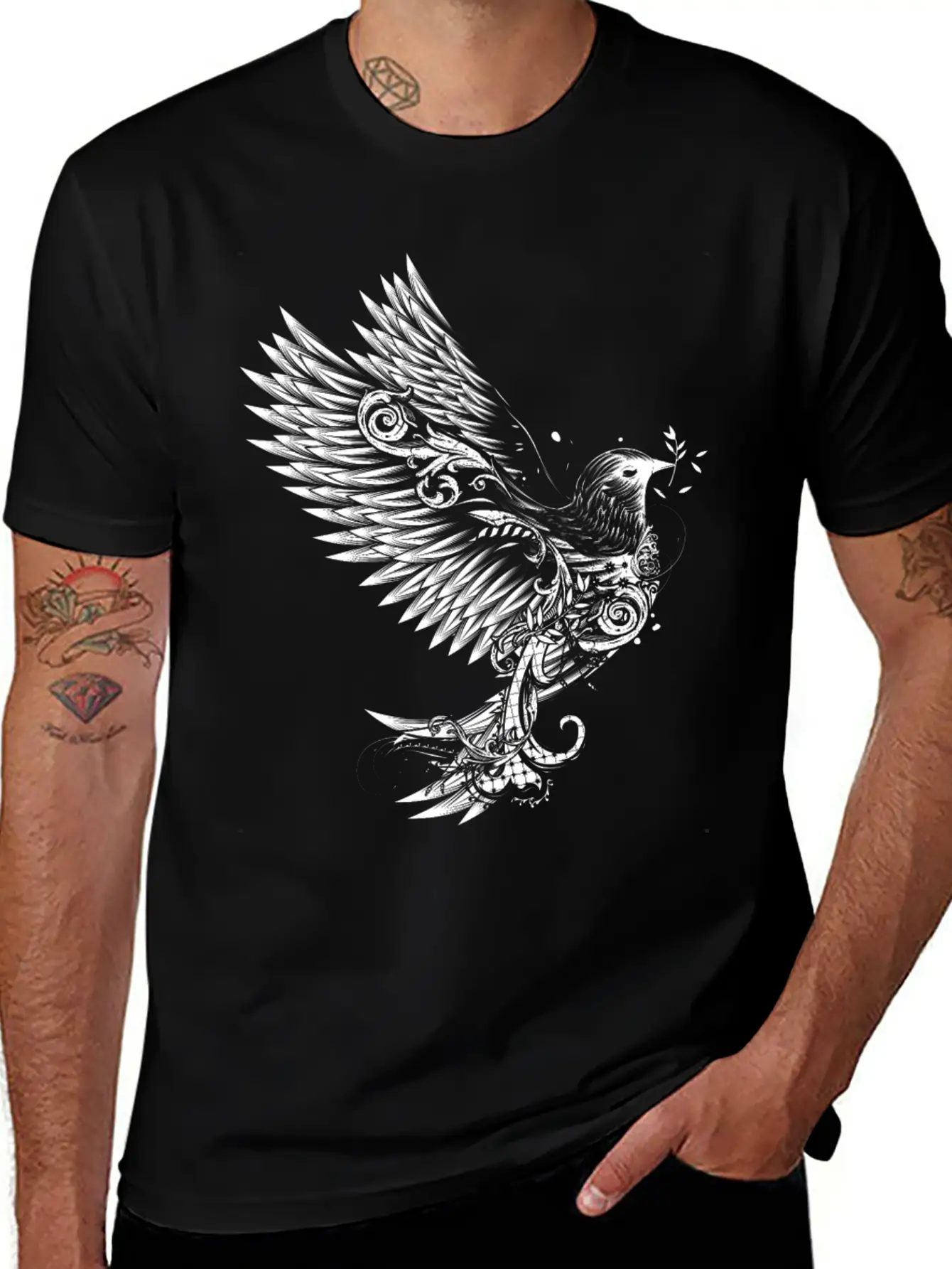 White Pigeon Unisex Casual T-Shirt – Clean Design For Daily Comfort