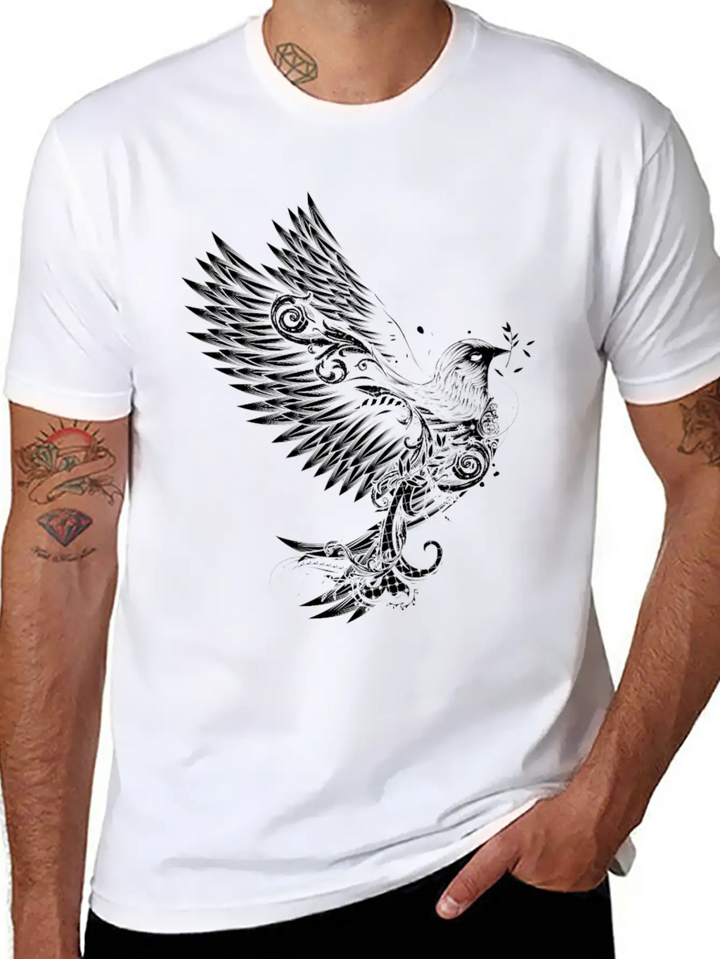 White Pigeon Unisex Casual T-Shirt – Clean Design For Daily Comfort