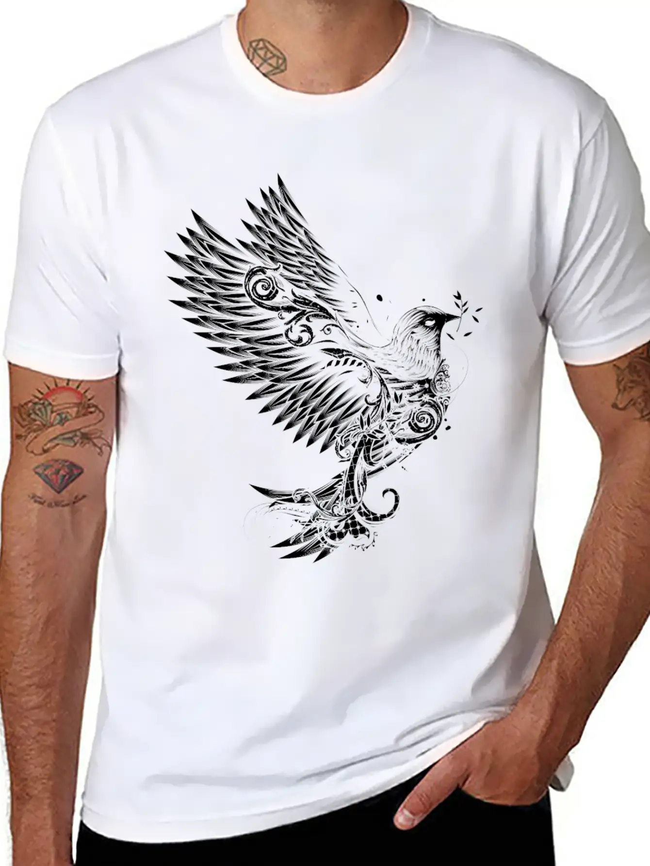 White Pigeon Unisex Casual T-Shirt – Clean Design For Daily Comfort