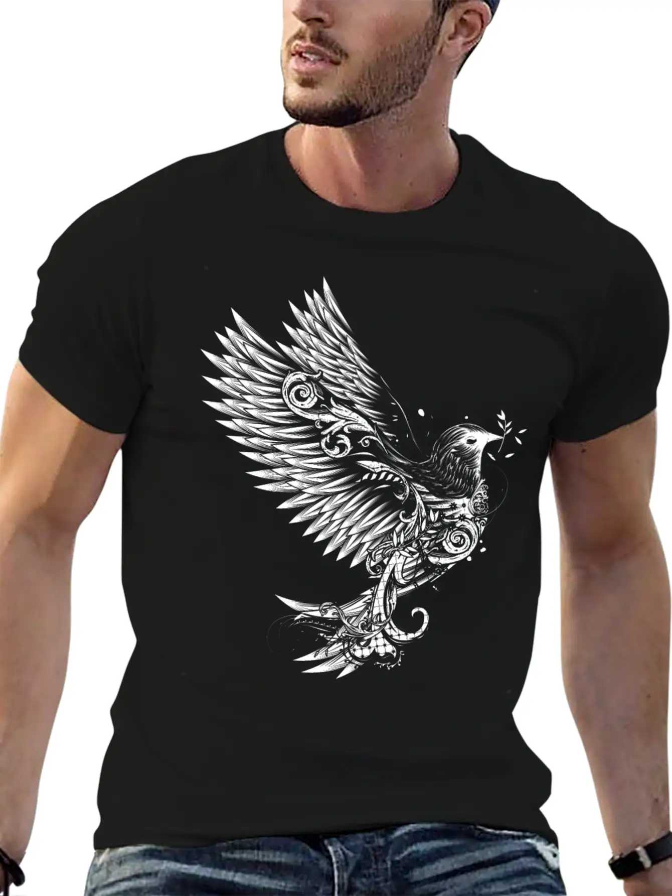 White Pigeon Unisex Casual T-Shirt – Clean Design For Daily Comfort