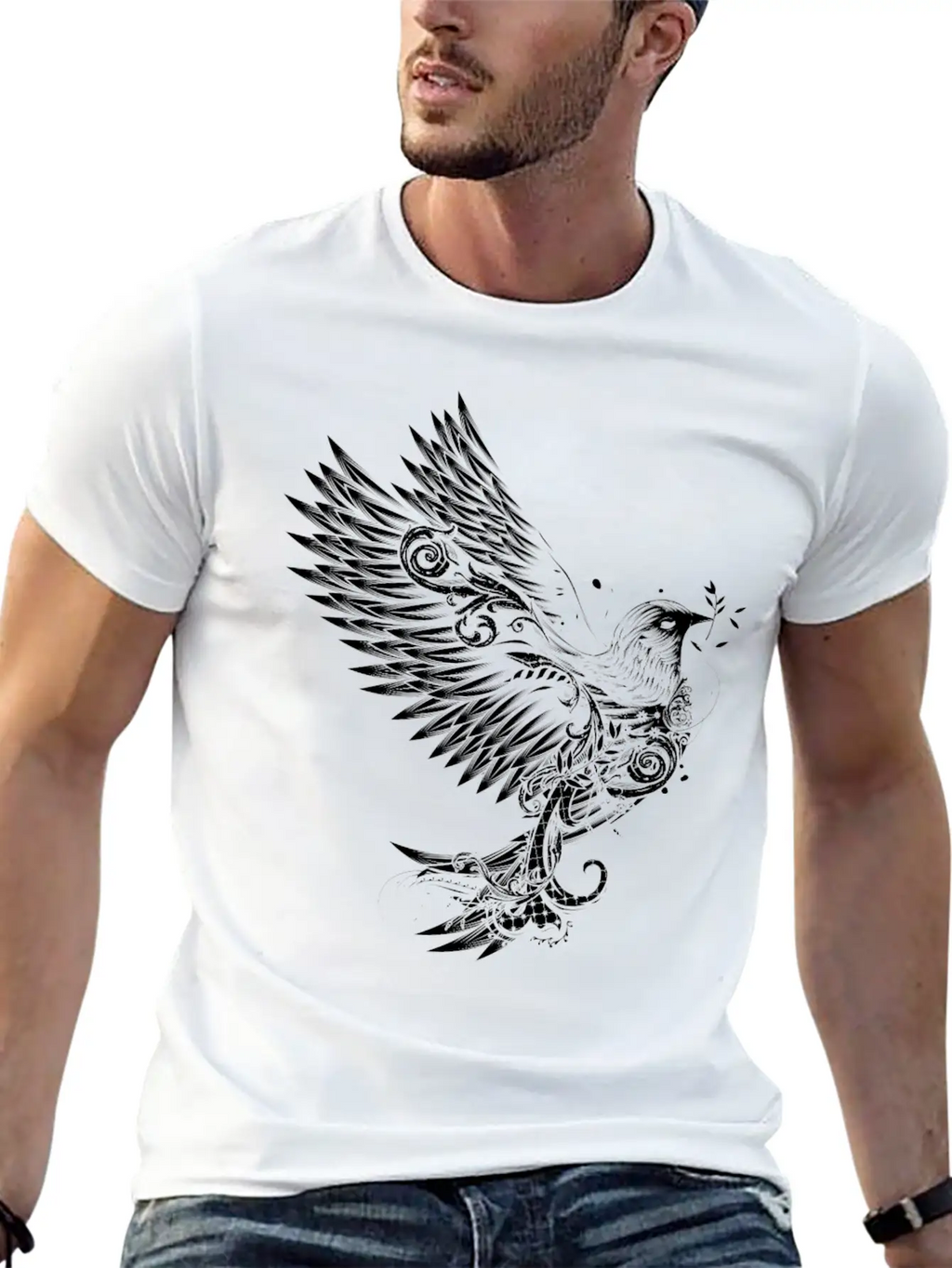 White Pigeon Unisex Casual T-Shirt – Clean Design For Daily Comfort