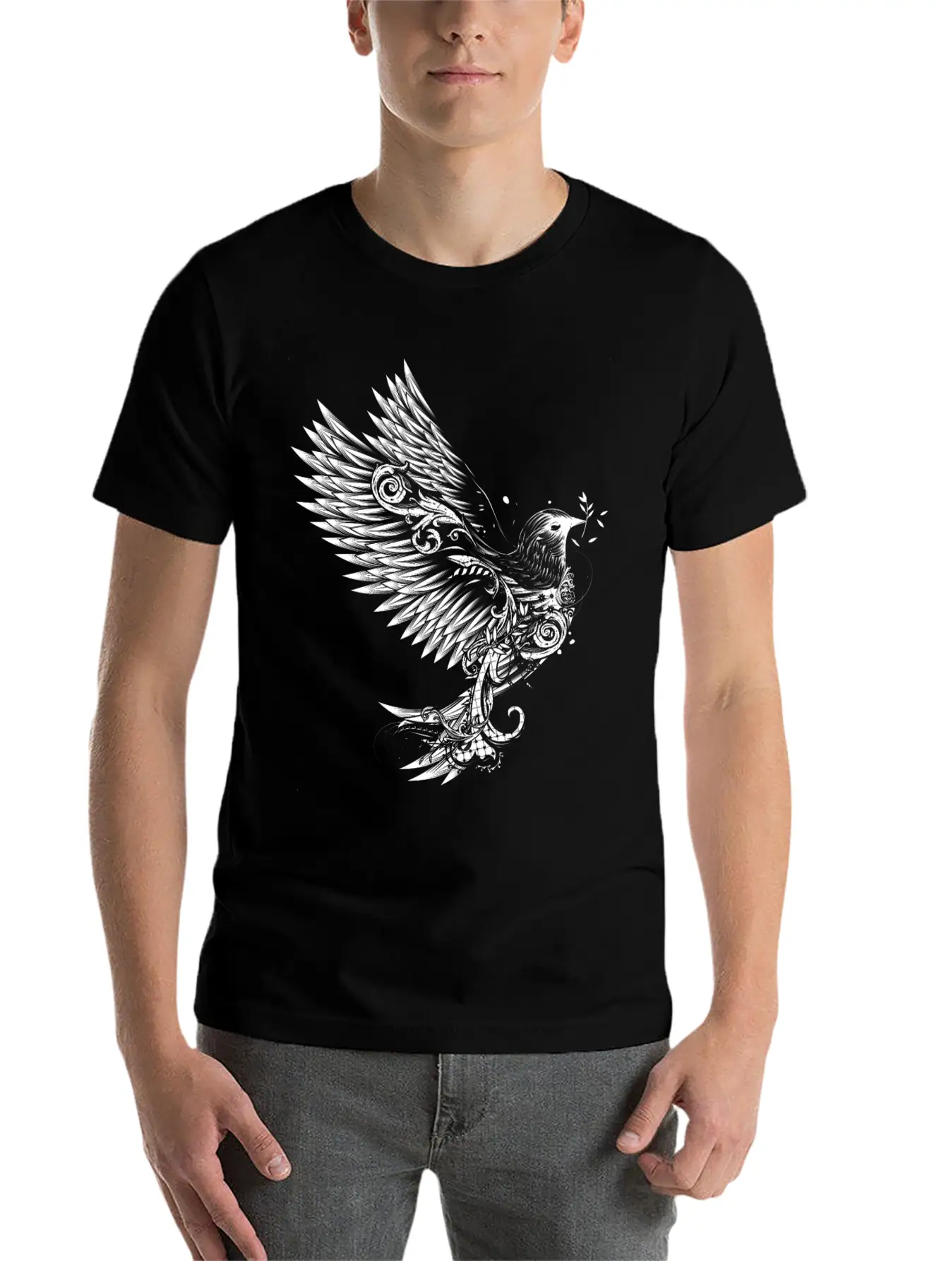 White Pigeon Unisex Casual T-Shirt – Clean Design For Daily Comfort