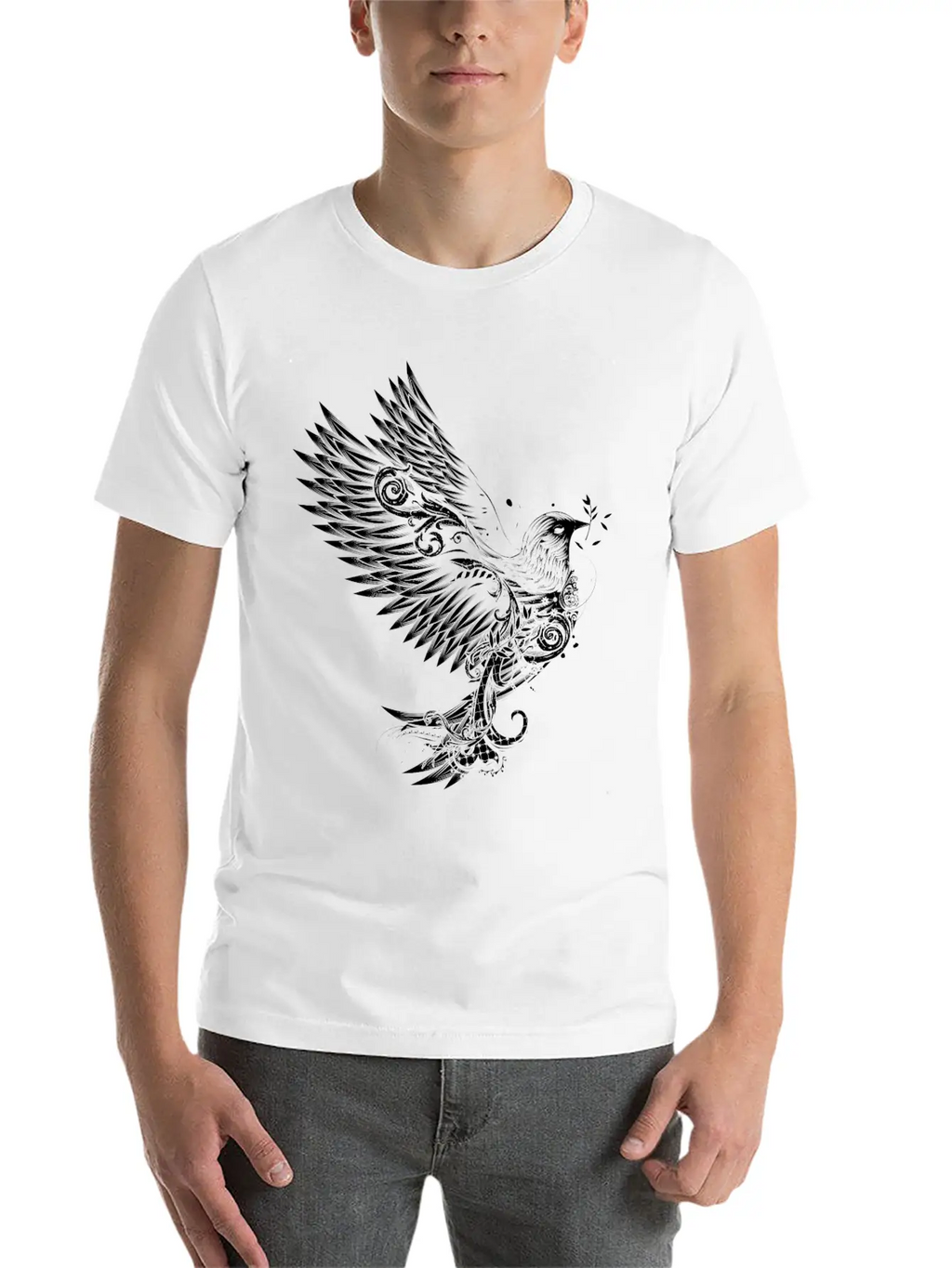 White Pigeon Unisex Casual T-Shirt – Clean Design For Daily Comfort