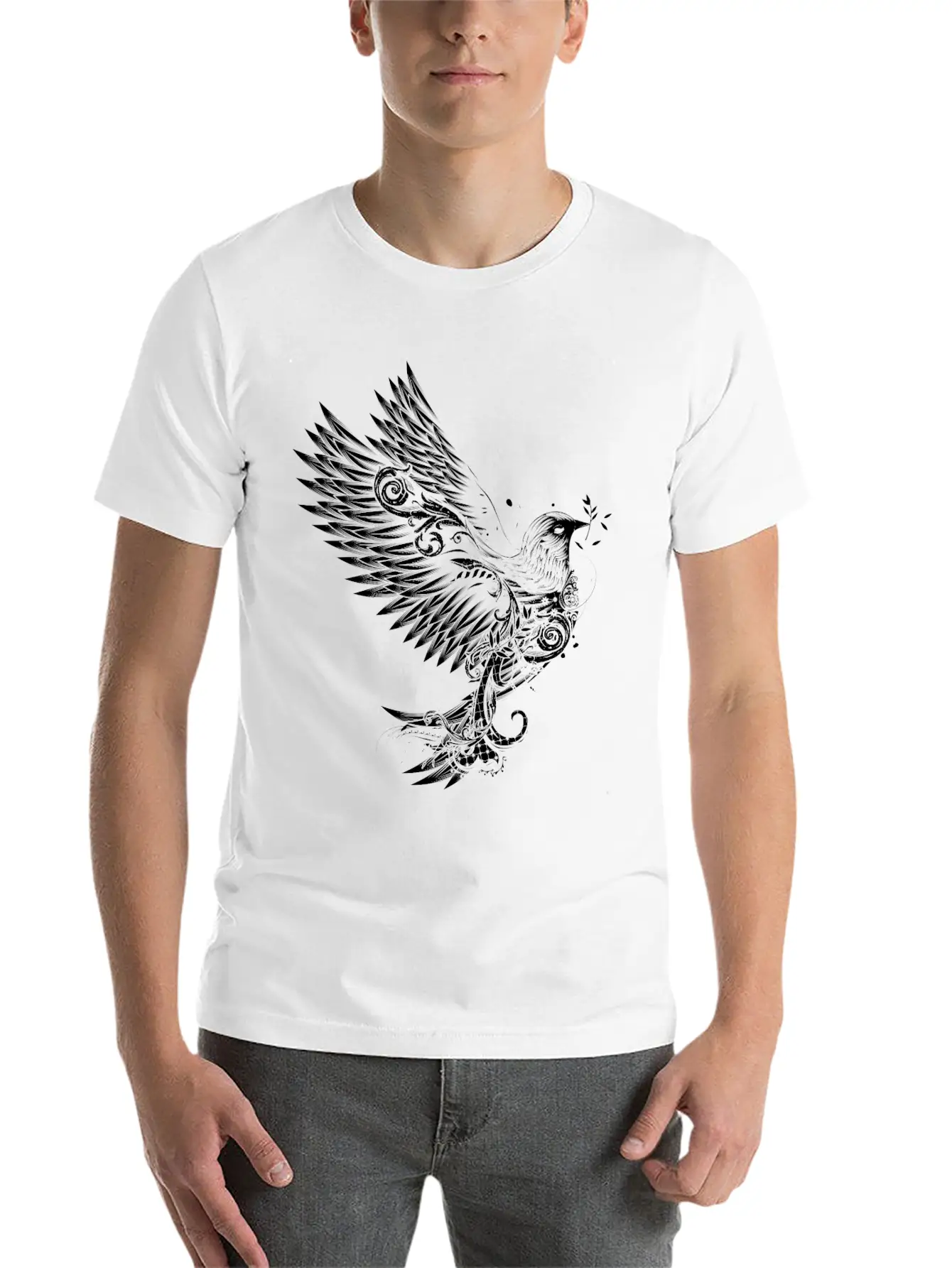 White Pigeon Unisex Casual T-Shirt – Clean Design For Daily Comfort
