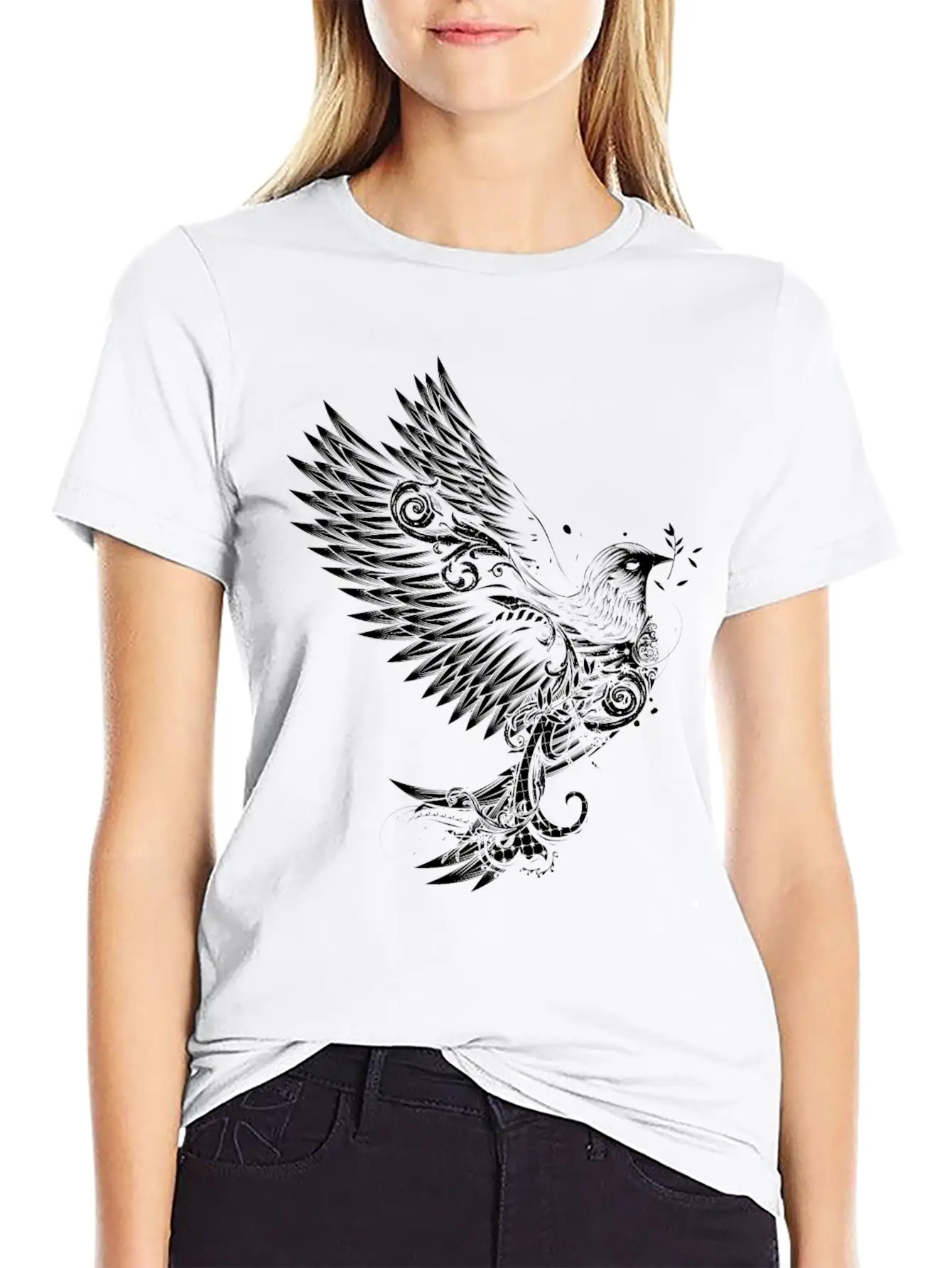 White Pigeon Unisex Casual T-Shirt – Clean Design For Daily Comfort