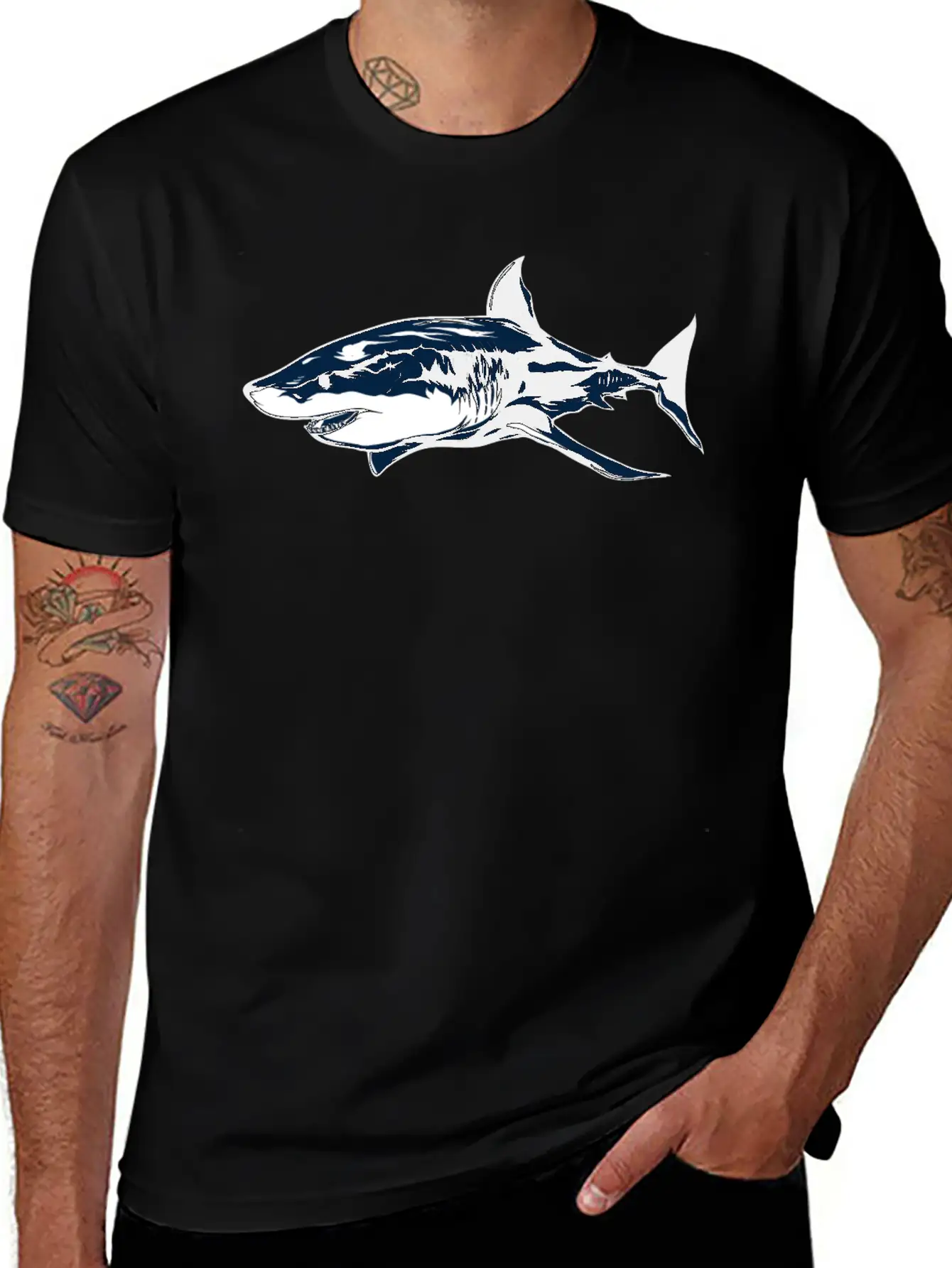 White Shark Classic Cotton Tee – Unisex Comfort For Any Season