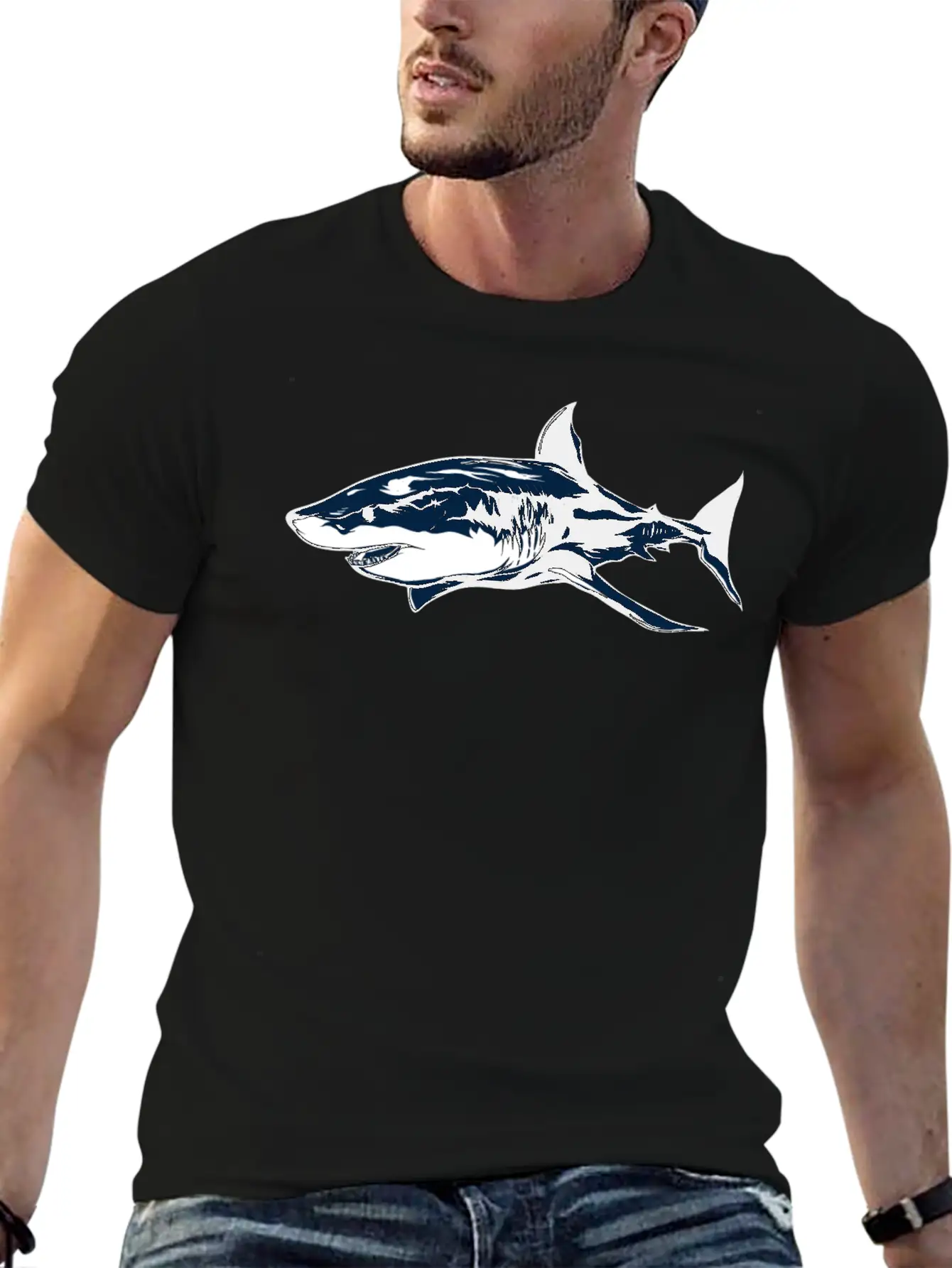 White Shark Classic Cotton Tee – Unisex Comfort For Any Season
