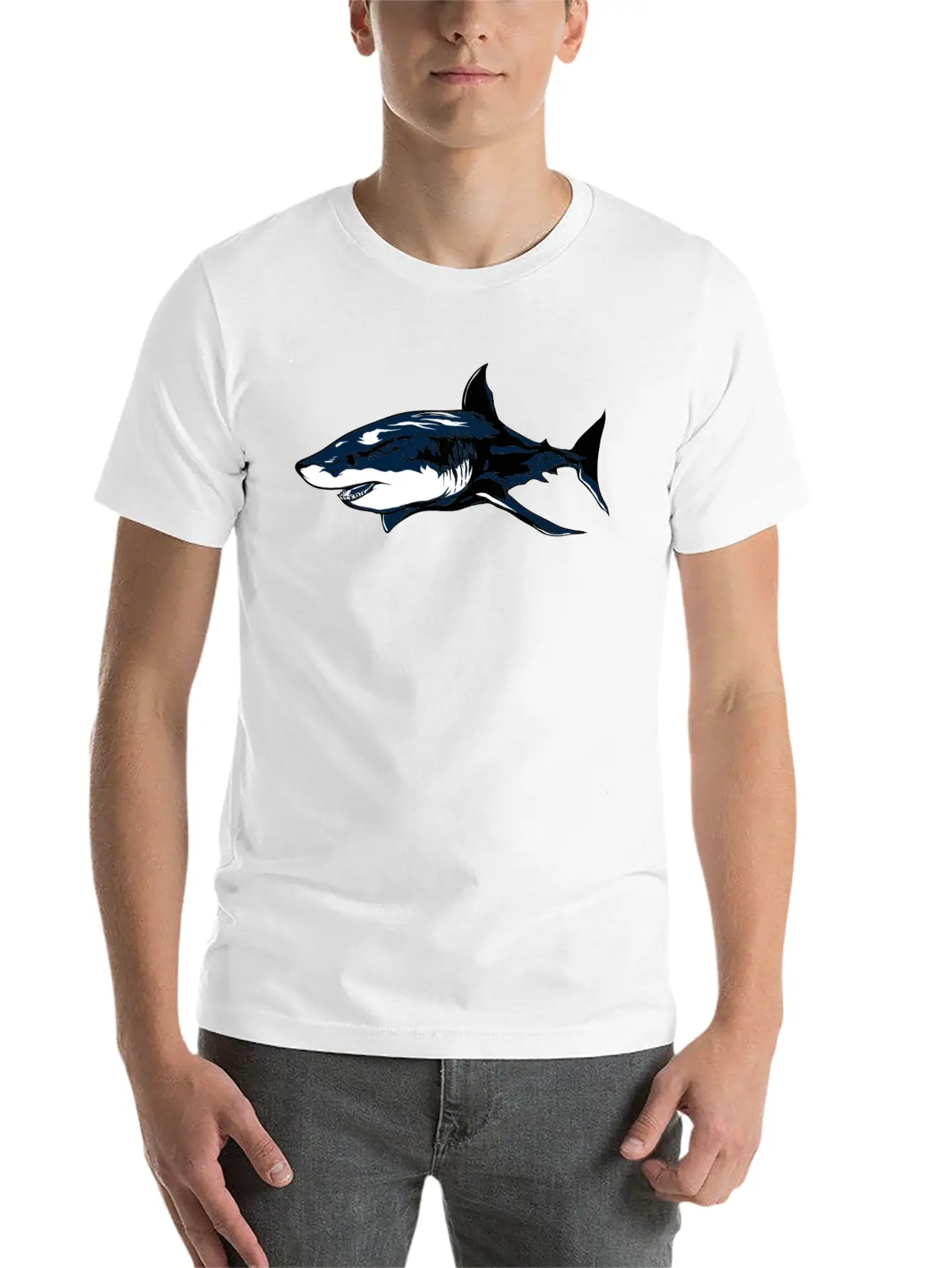White Shark Classic Cotton Tee – Unisex Comfort For Any Season