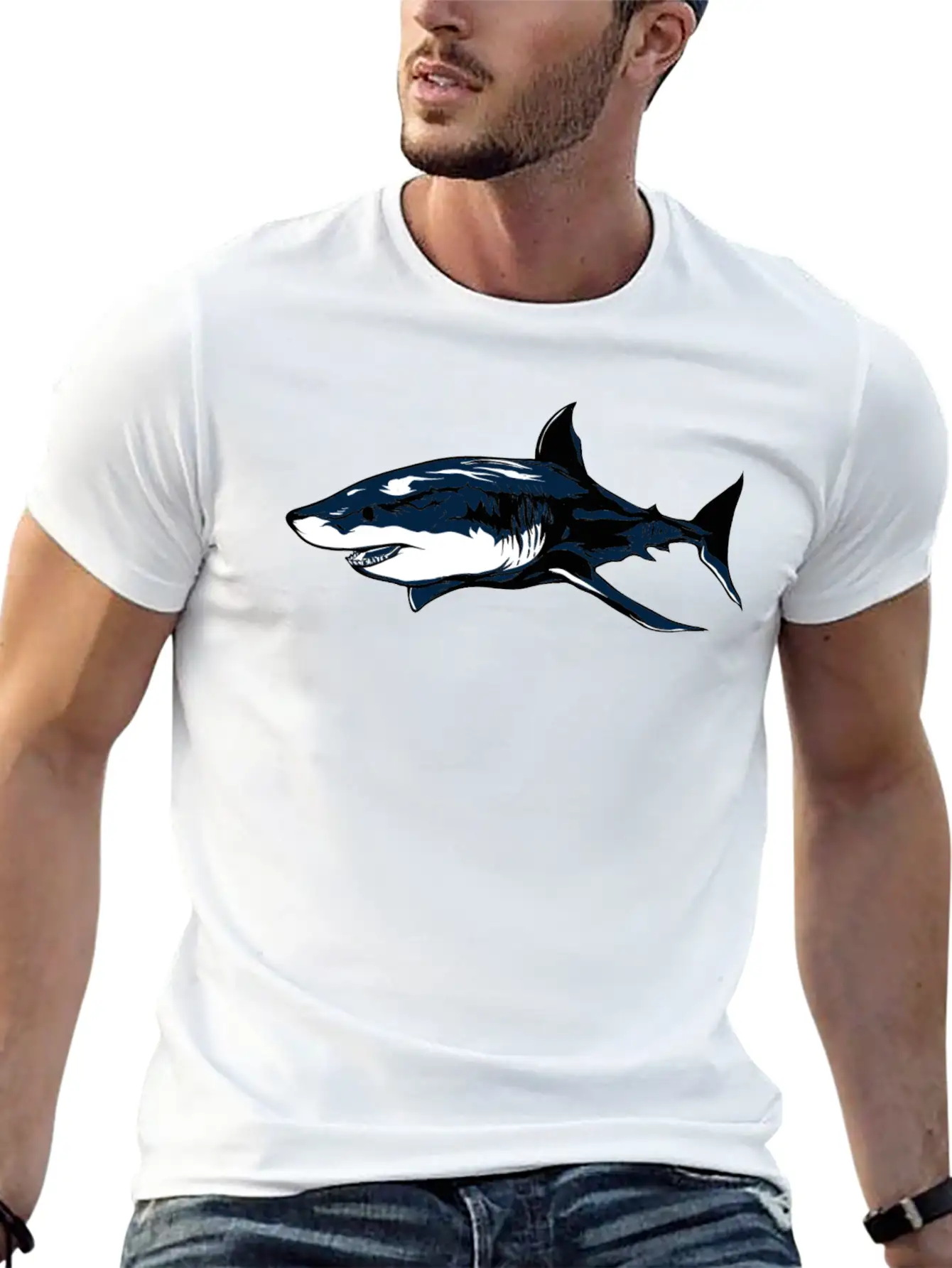 White Shark Classic Cotton Tee – Unisex Comfort For Any Season