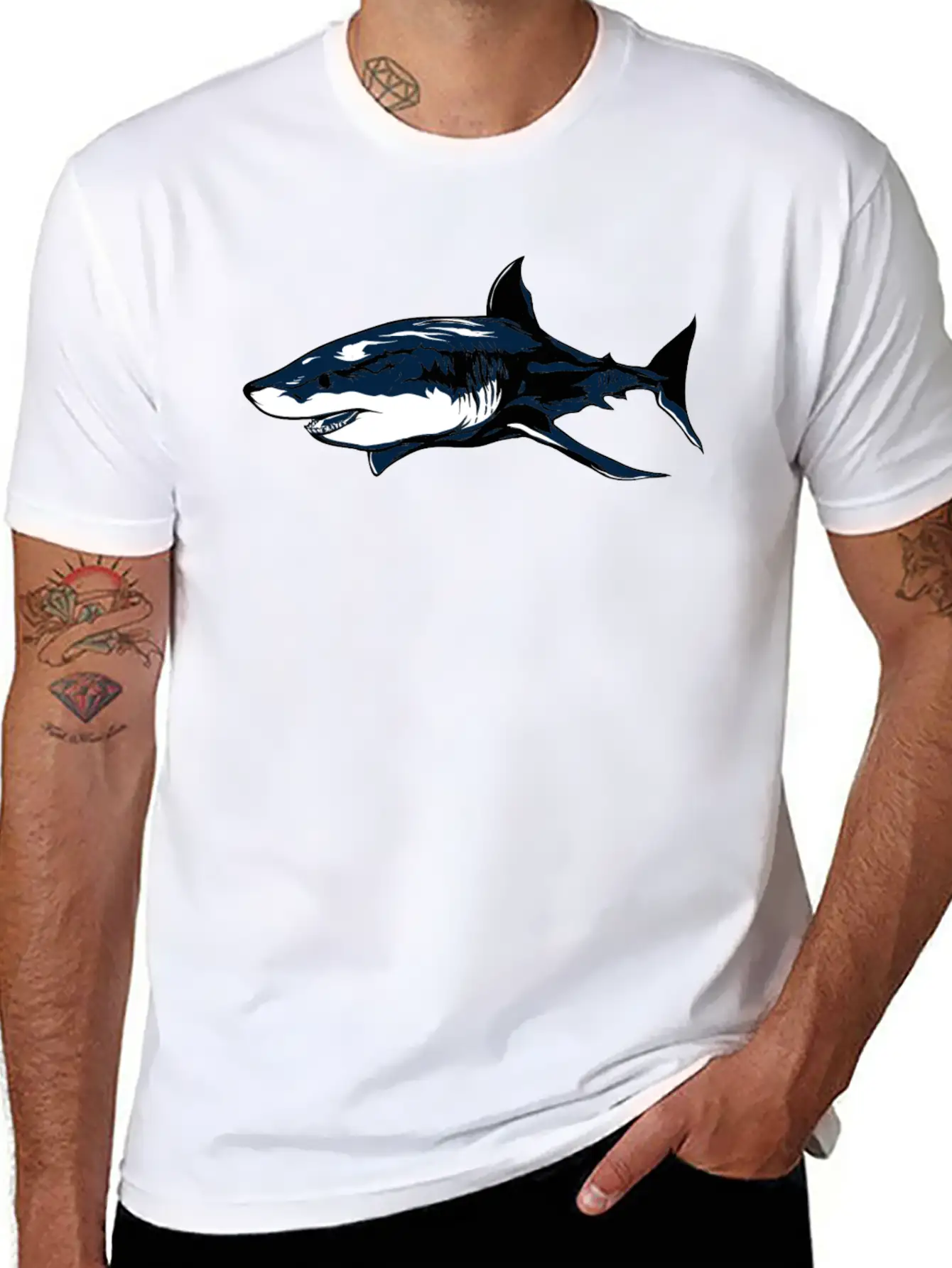 White Shark Classic Cotton Tee – Unisex Comfort For Any Season