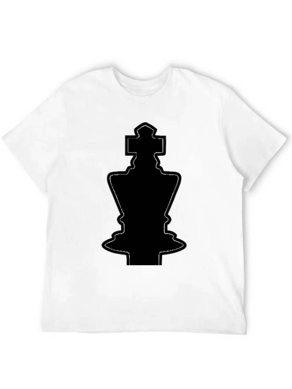 White Silhouette Chess Piece REMIX – King / Rey Breathable Soft Cotton T-Shirt – Timeless Casual Look