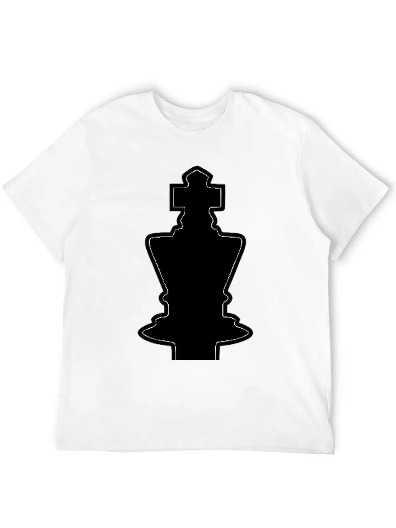 White Silhouette Chess Piece REMIX – King / Rey Breathable Soft Cotton T-Shirt – Timeless Casual Look