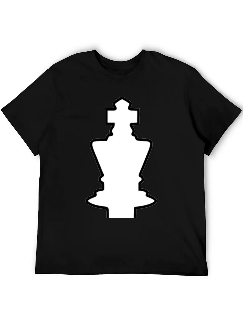 White Silhouette Chess Piece REMIX – King / Rey Breathable Soft Cotton T-Shirt – Timeless Casual Look