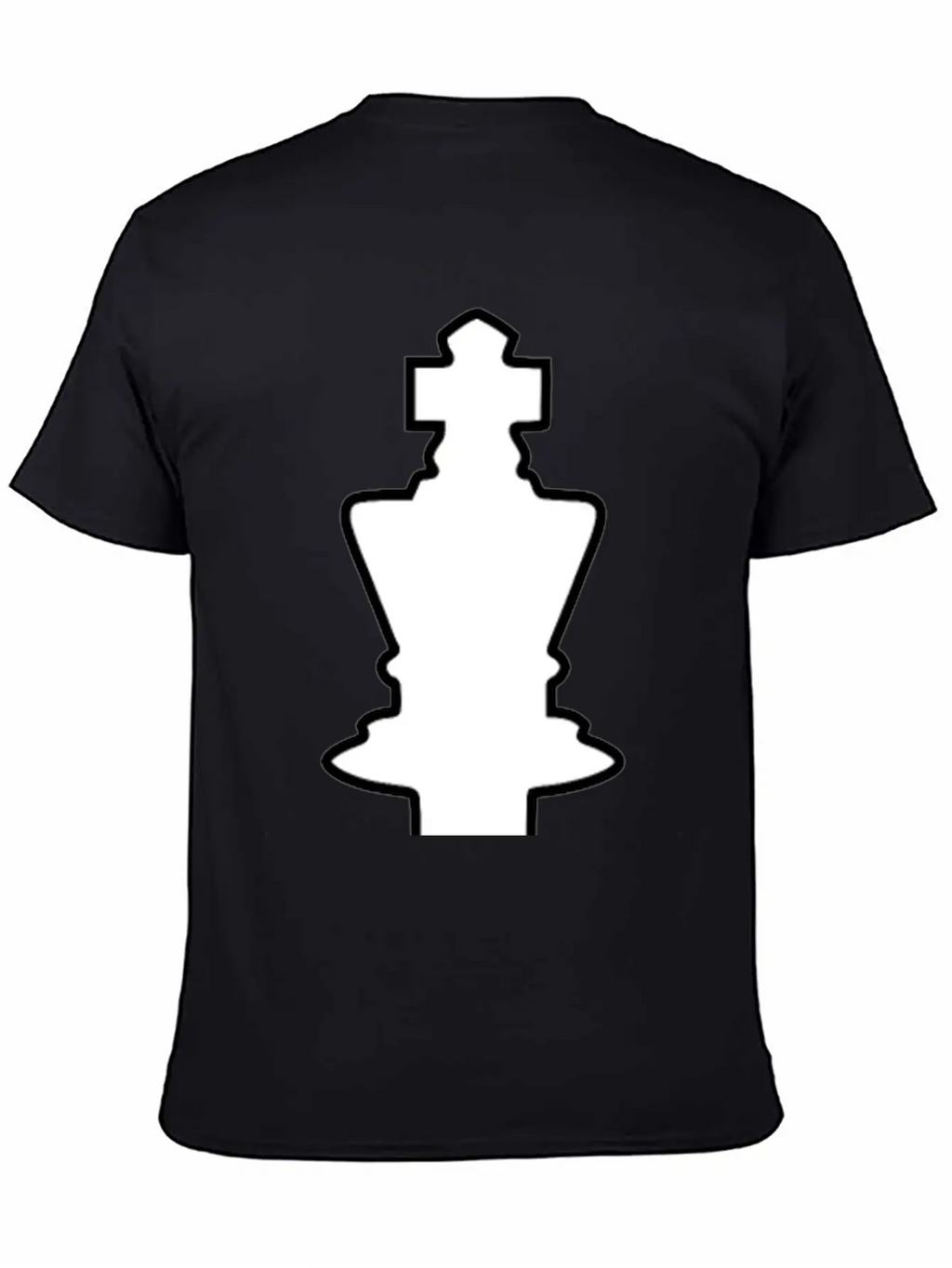 White Silhouette Chess Piece REMIX – King / Rey Breathable Soft Cotton T-Shirt – Timeless Casual Look