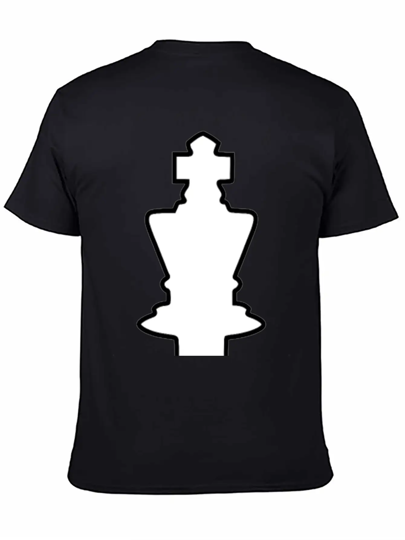 White Silhouette Chess Piece REMIX – King / Rey Breathable Soft Cotton T-Shirt – Timeless Casual Look