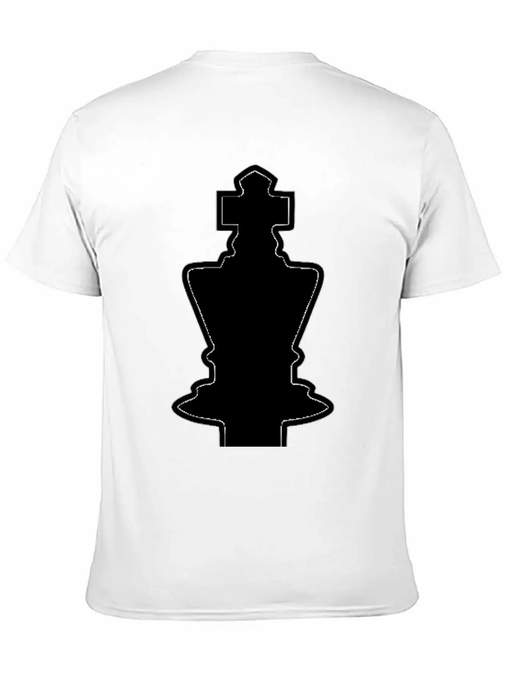 White Silhouette Chess Piece REMIX – King / Rey Breathable Soft Cotton T-Shirt – Timeless Casual Look
