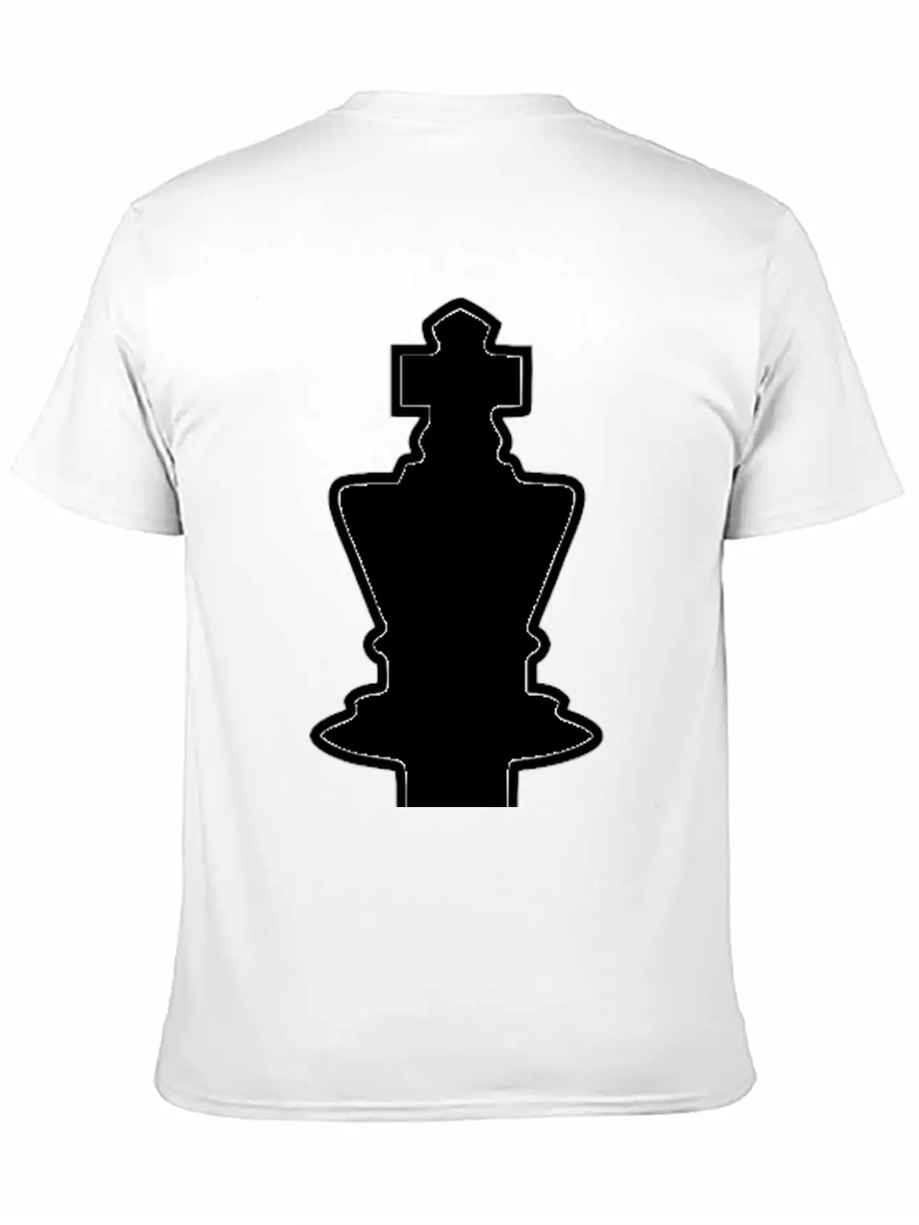 White Silhouette Chess Piece REMIX – King / Rey Breathable Soft Cotton T-Shirt – Timeless Casual Look