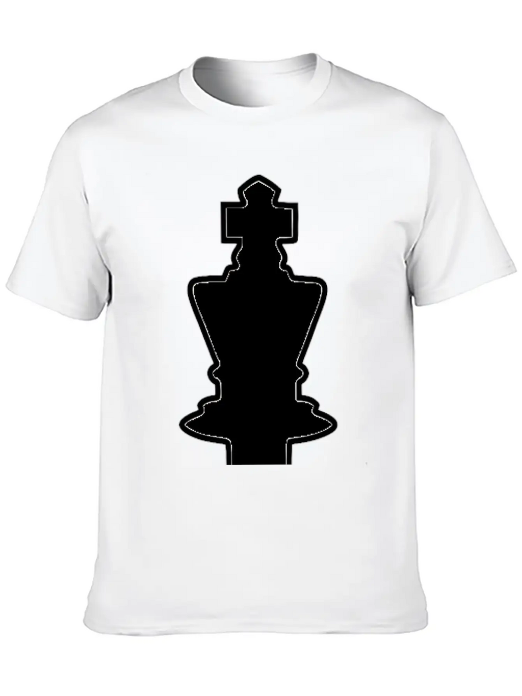 White Silhouette Chess Piece REMIX – King / Rey Breathable Soft Cotton T-Shirt – Timeless Casual Look