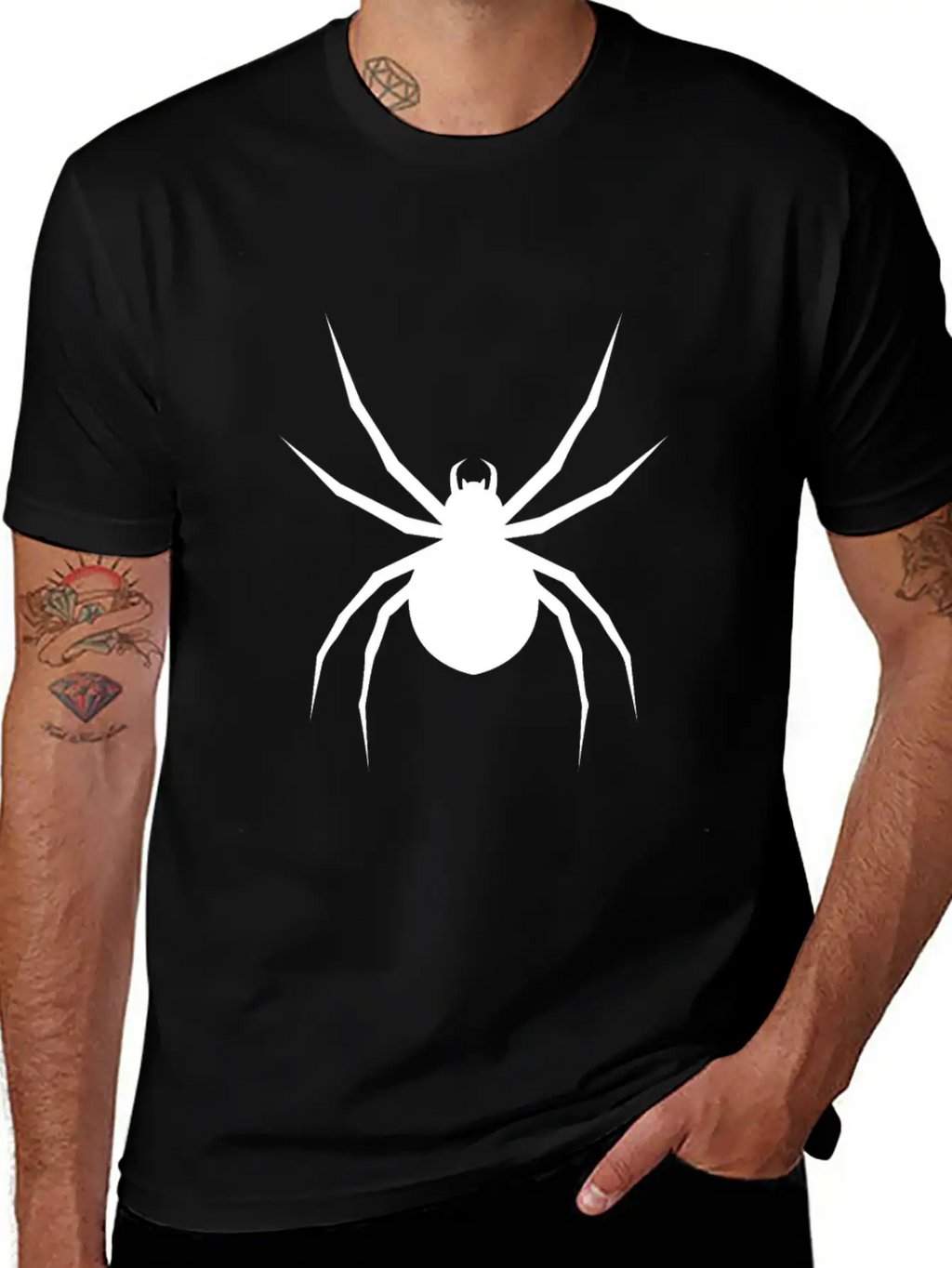 White Spider Eight Legs Scary Halloween Gift Breathable Graphic T-Shirt – Perfect For Casual Days