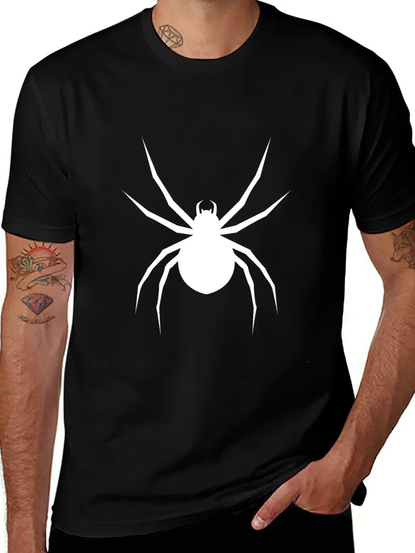 White Spider Eight Legs Scary Halloween Gift Breathable Graphic T-Shirt – Perfect For Casual Days