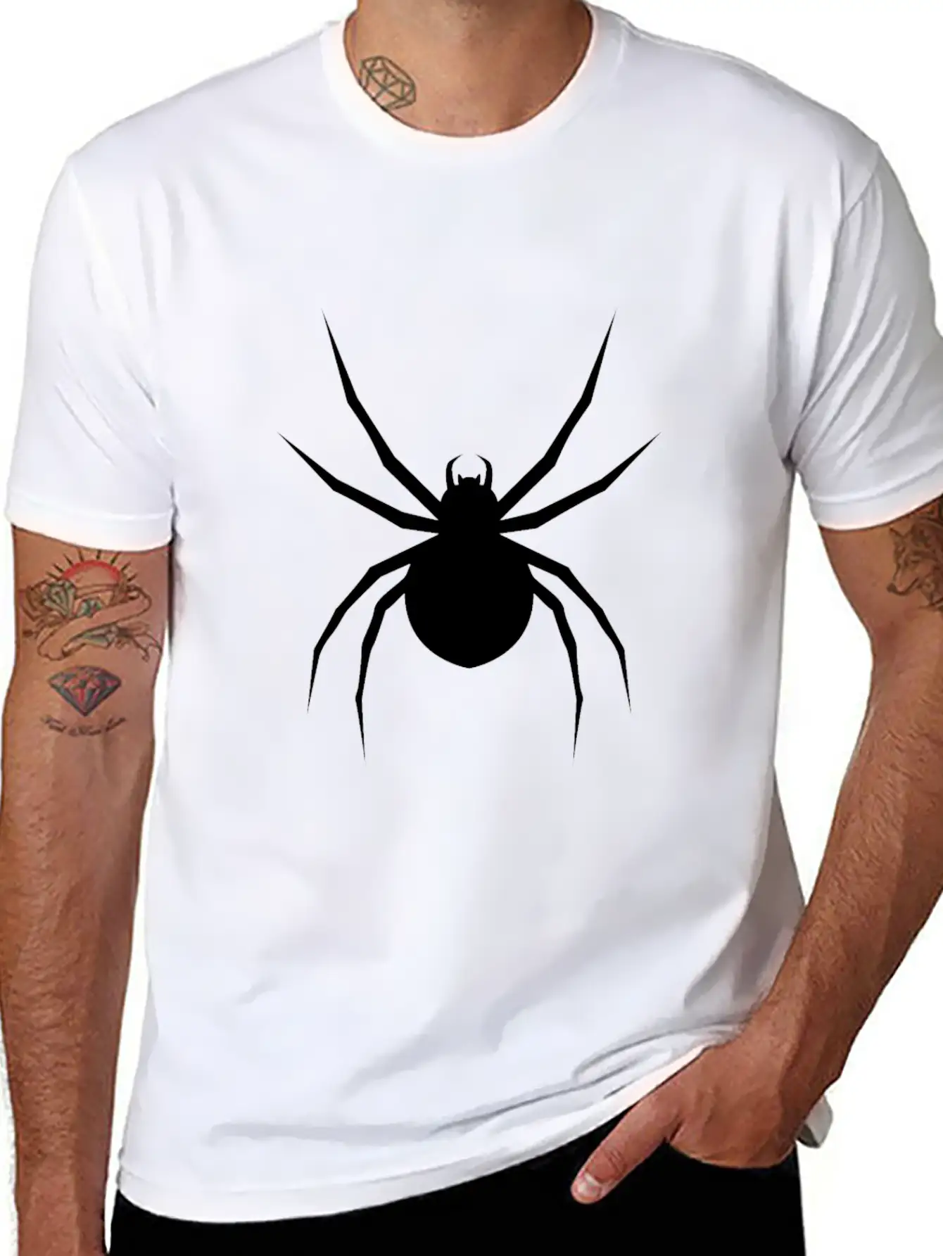 White Spider Eight Legs Scary Halloween Gift Breathable Graphic T-Shirt – Perfect For Casual Days