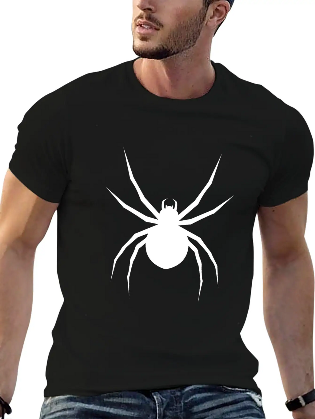 White Spider Eight Legs Scary Halloween Gift Breathable Graphic T-Shirt – Perfect For Casual Days