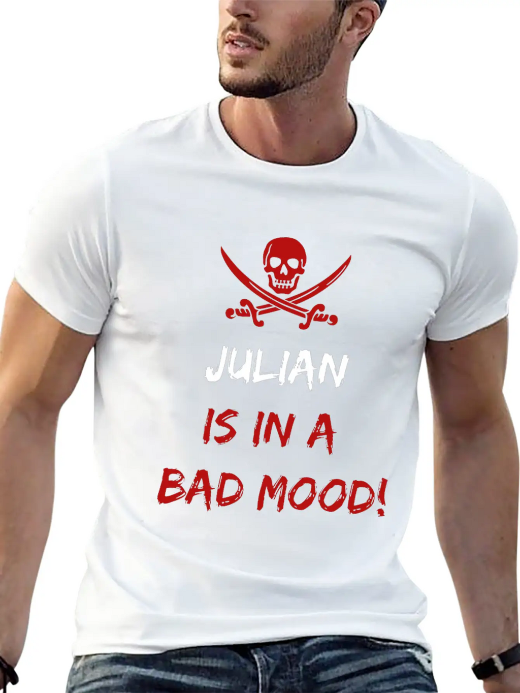 Who Is In A Bad Mood Julian Relaxed Everyday Tee – Lightweight And Durable Cotton