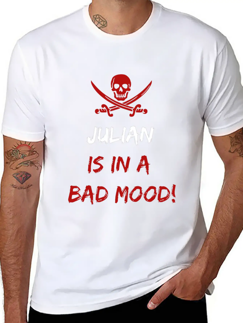 Who Is In A Bad Mood Julian Relaxed Everyday Tee – Lightweight And Durable Cotton