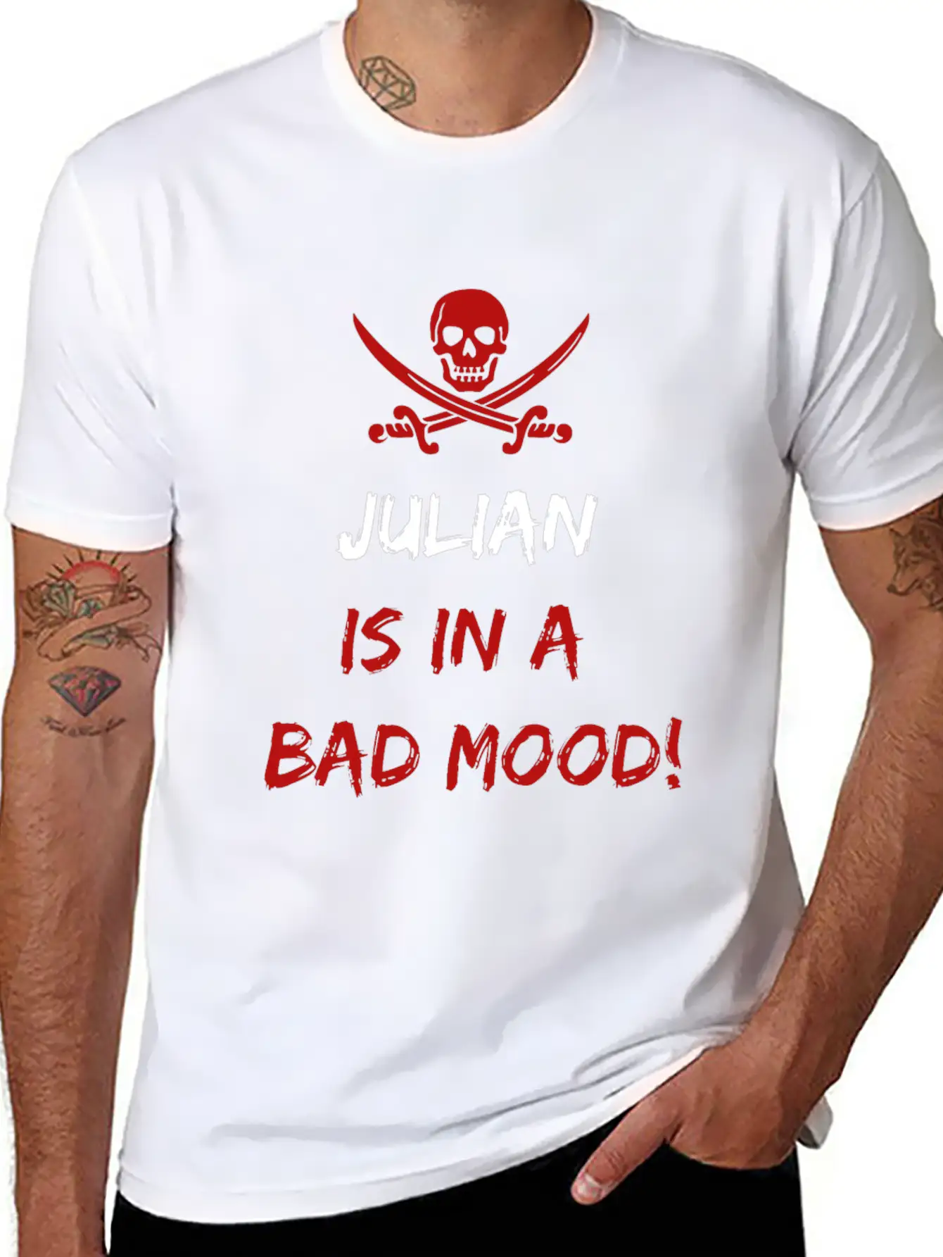 Who Is In A Bad Mood Julian Relaxed Everyday Tee – Lightweight And Durable Cotton