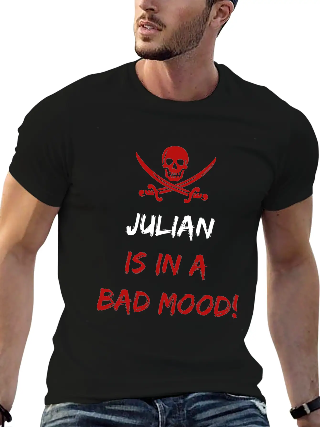 Who Is In A Bad Mood Julian Relaxed Everyday Tee – Lightweight And Durable Cotton