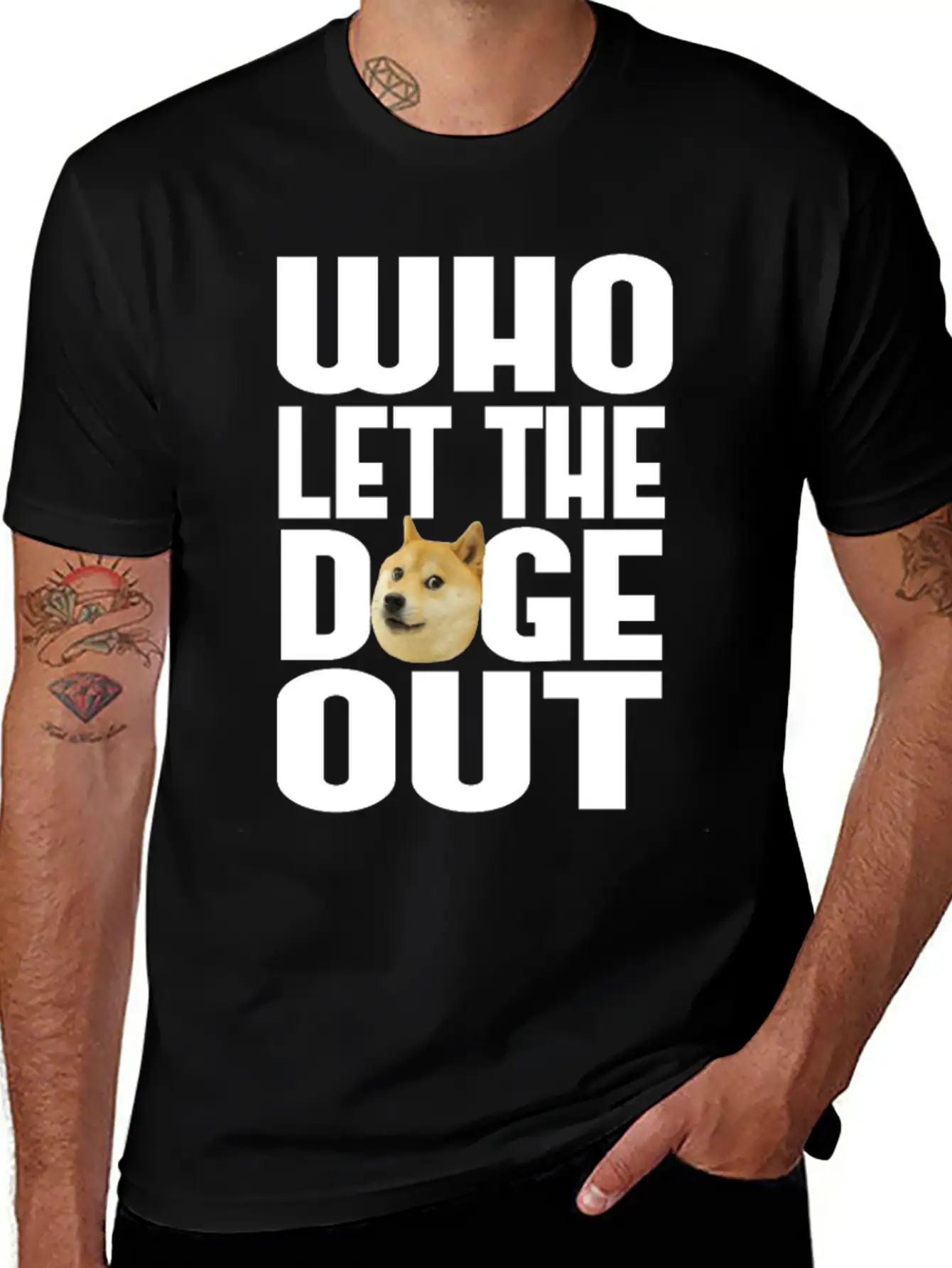 Who Let The Doge Out? Breathable Soft Cotton T-Shirt – Timeless Casual Look