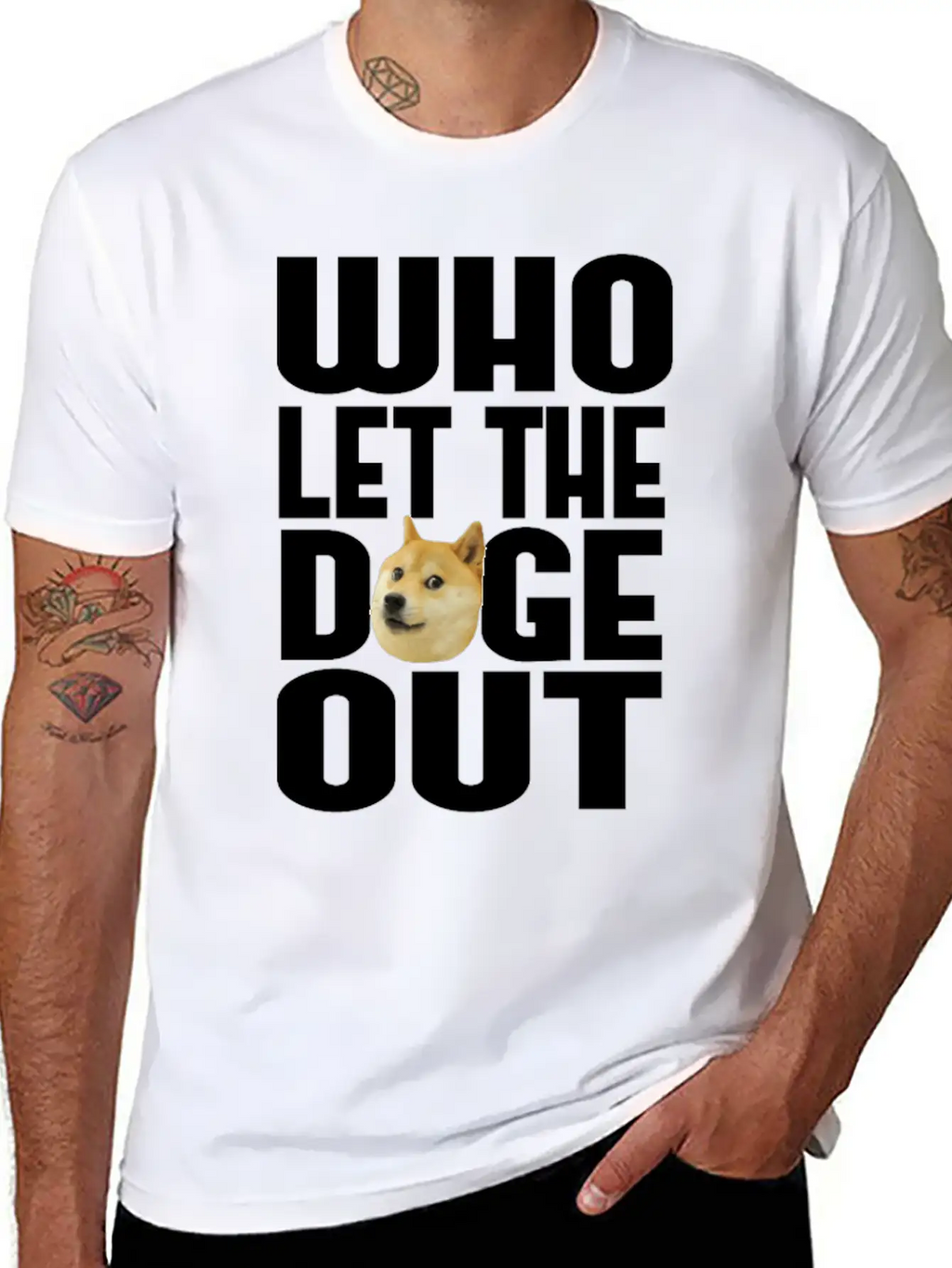 Who Let The Doge Out? Breathable Soft Cotton T-Shirt – Timeless Casual Look