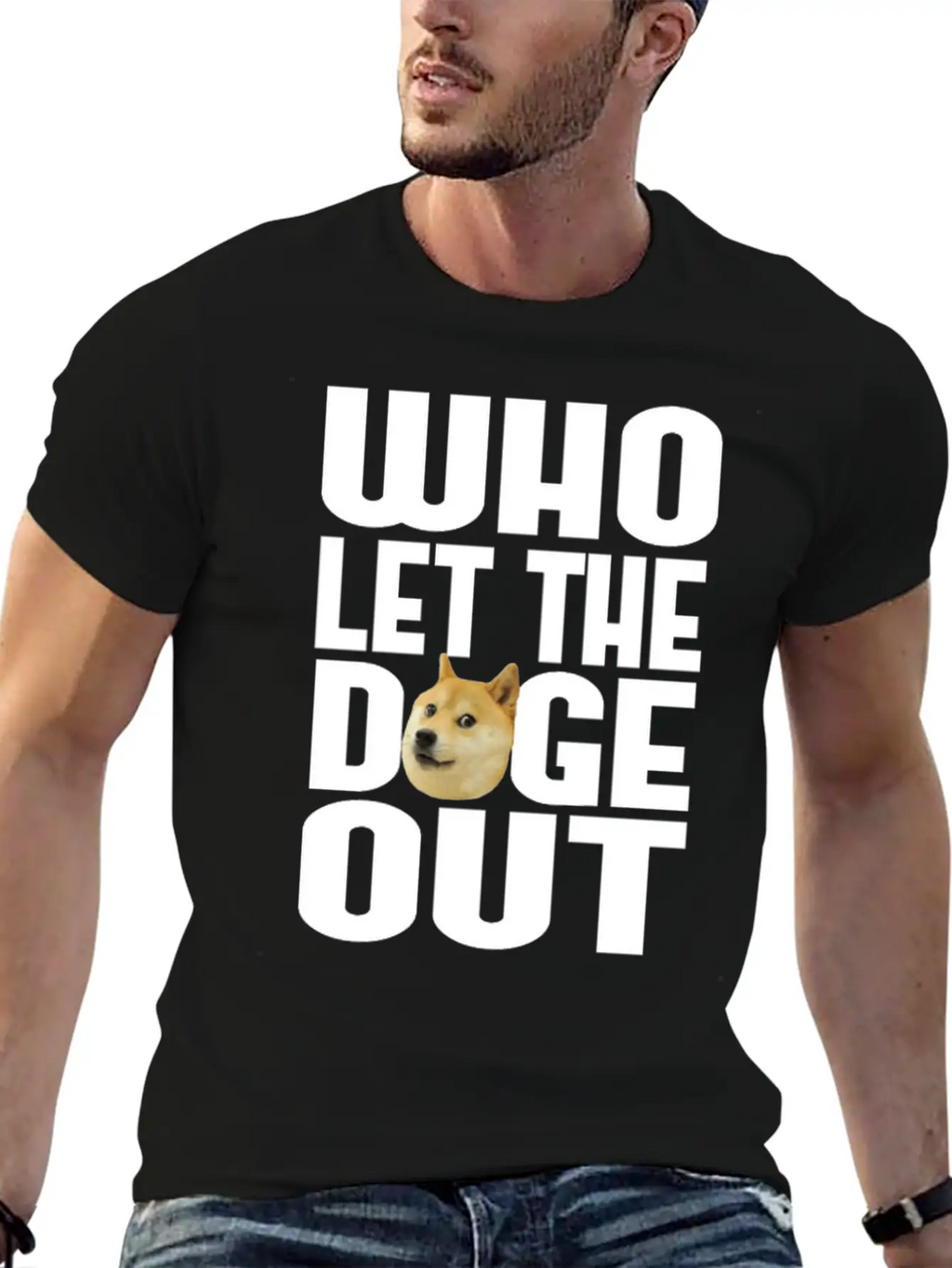 Who Let The Doge Out? Breathable Soft Cotton T-Shirt – Timeless Casual Look