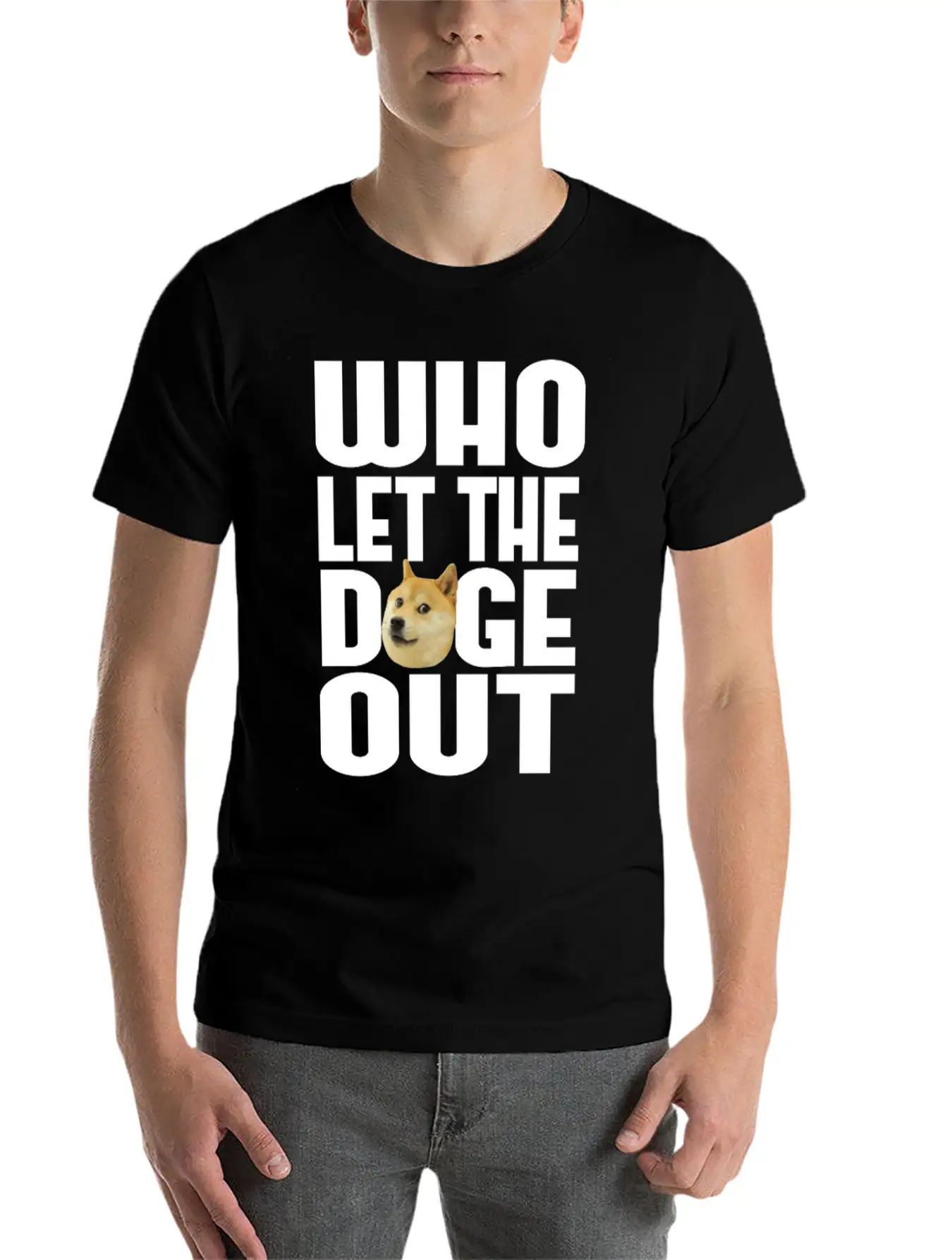 Who Let The Doge Out? Breathable Soft Cotton T-Shirt – Timeless Casual Look