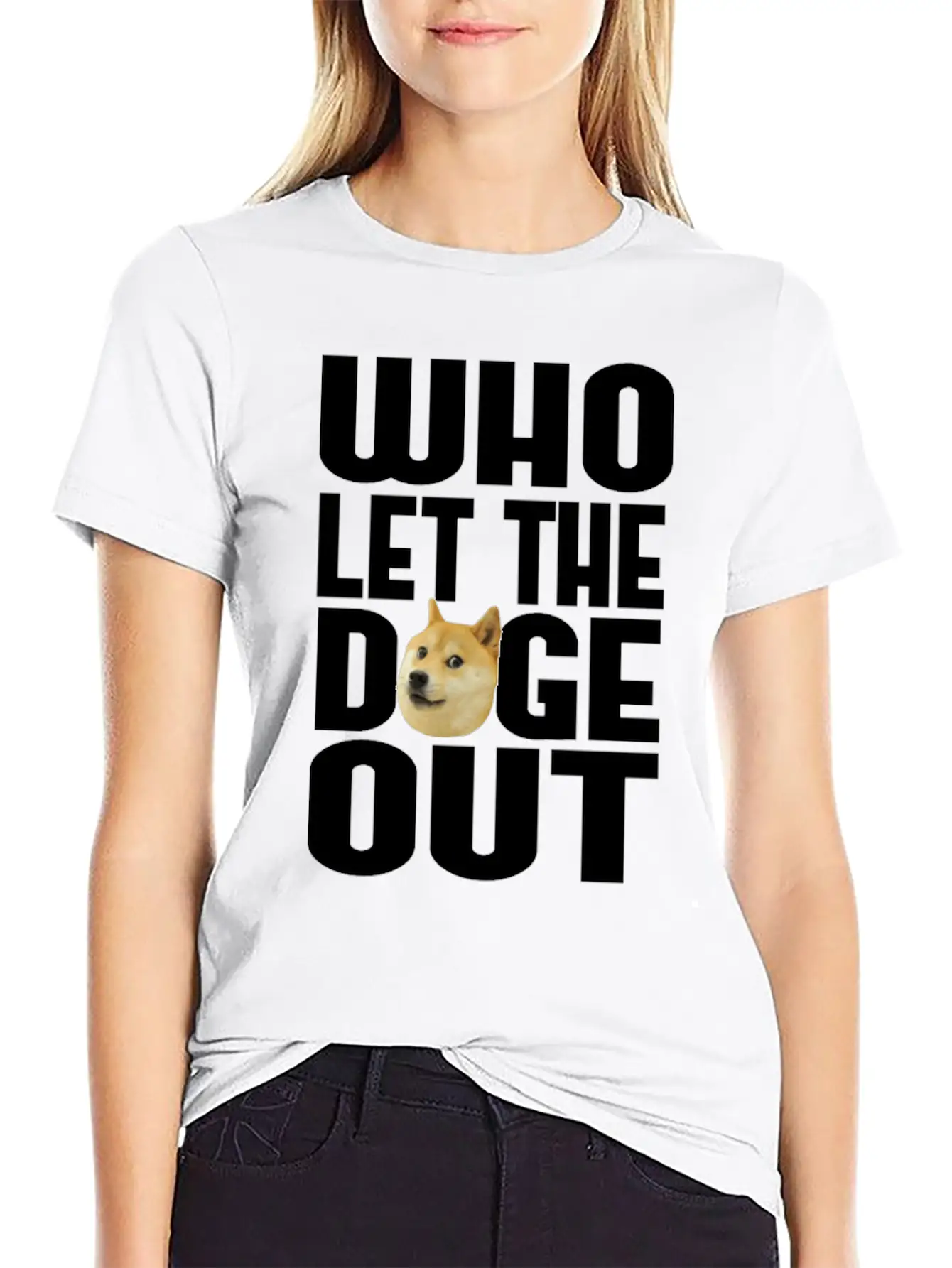 Who Let The Doge Out? Breathable Soft Cotton T-Shirt – Timeless Casual Look