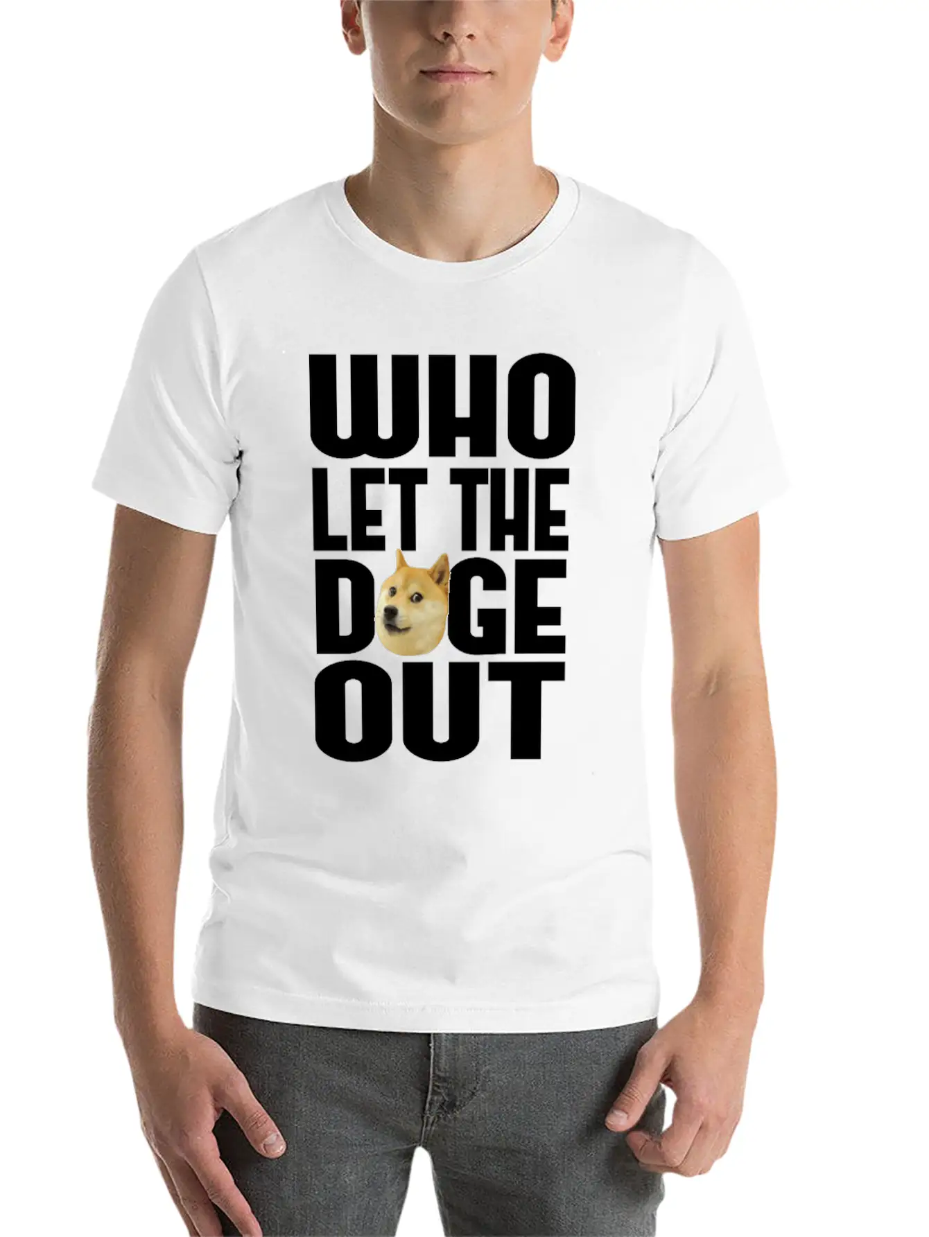 Who Let The Doge Out? Breathable Soft Cotton T-Shirt – Timeless Casual Look